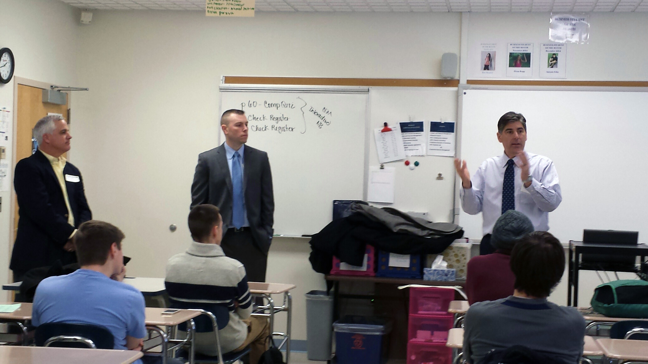 Speaking to high school students for Project InVEST