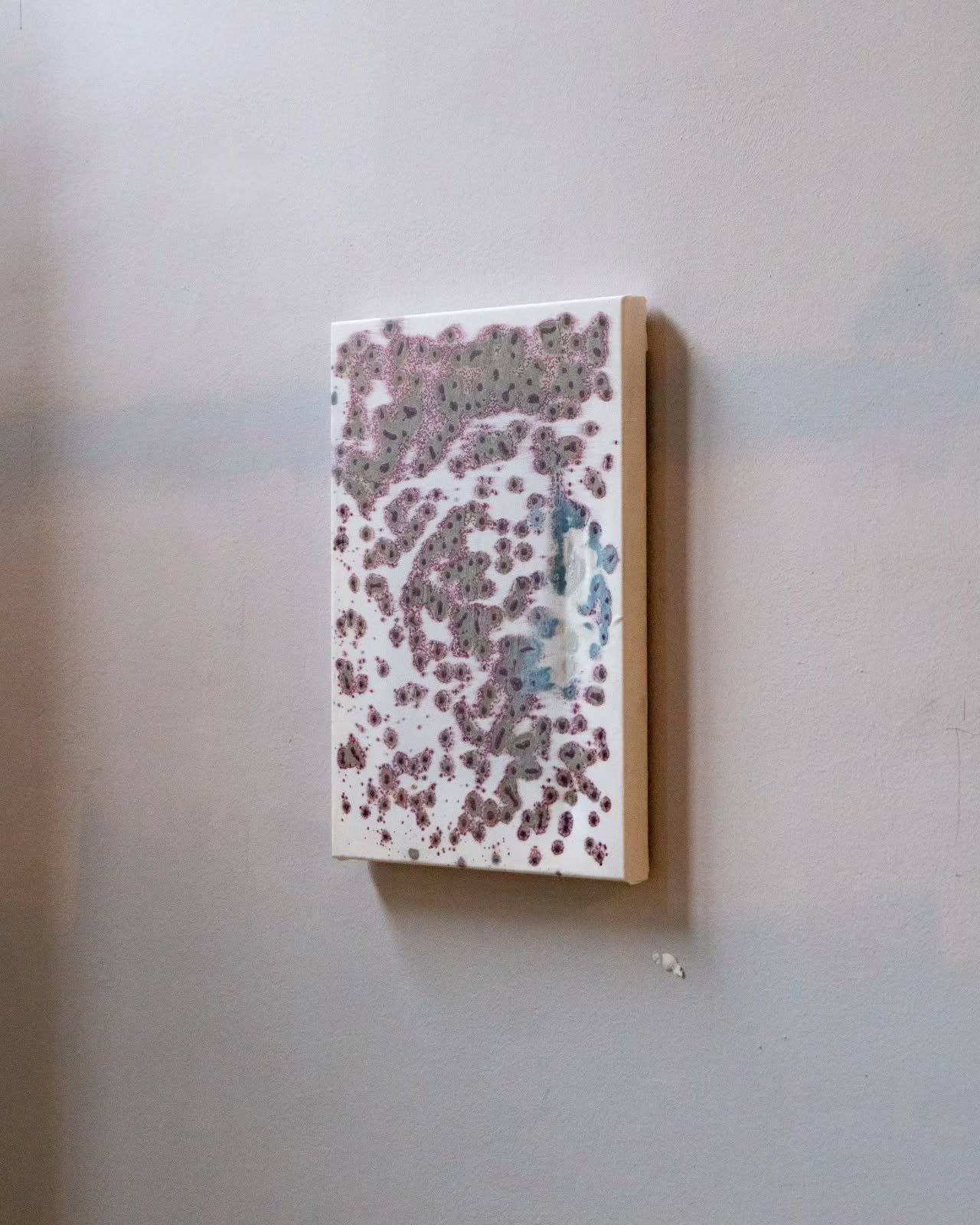 Unruly Painting(Il Miracolo), April 2022 - present
Humidity indicators, water, silk
40 x 30 cm

Flattened Intensities &ndash; Intensified Flatness
Curated by St&eacute;fanie de Winter
BAC ART LAB, Leuven
October 2022

Photo credit : Jente Waerzeggers
