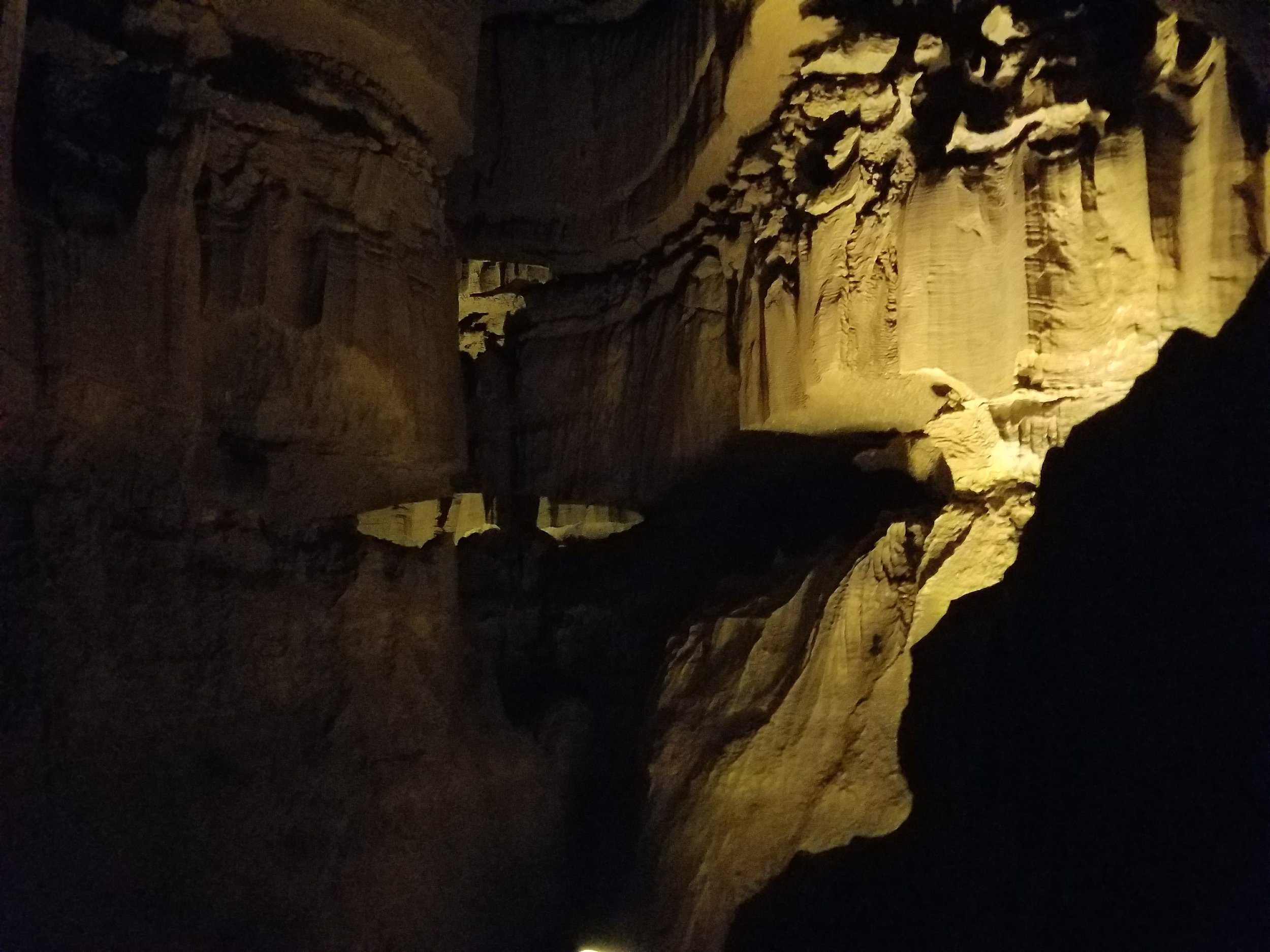 Deep underground.