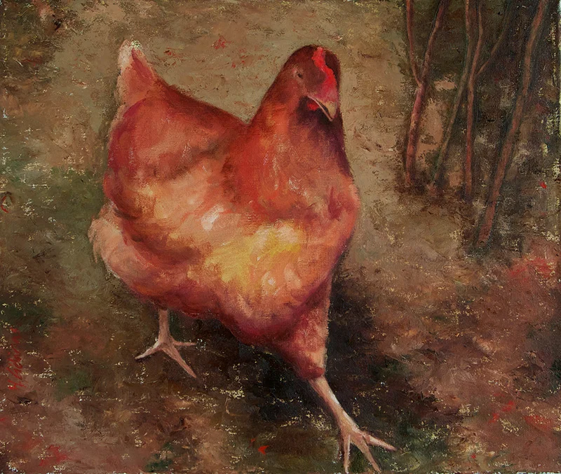   Poule I,  2012 Oil on canvas. 55x46 cm 