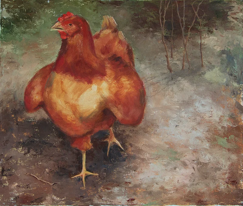   Poule II , 2012 Oil on canvas. 55x46 cm 