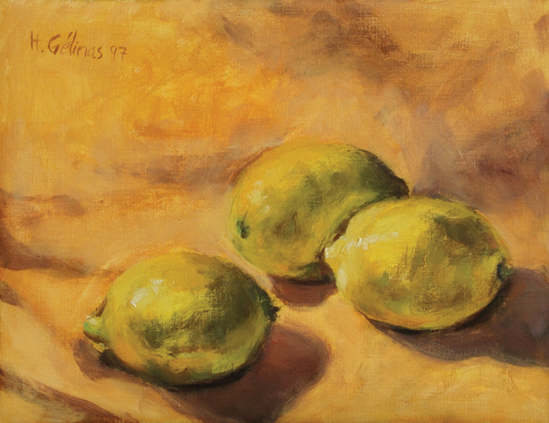   Citrons , 1997 Oil on paper. 35x28 cm 