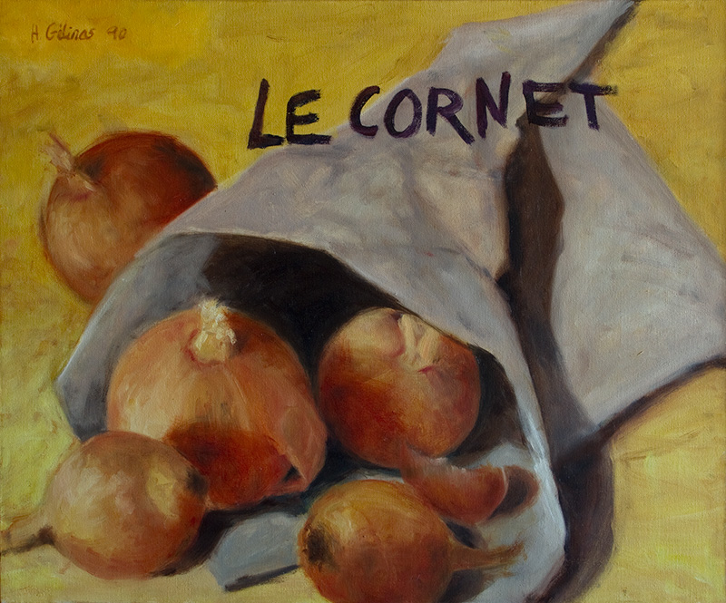   Le Cornet , 1990 Oil on canvas. 65x54 cm  Sold  