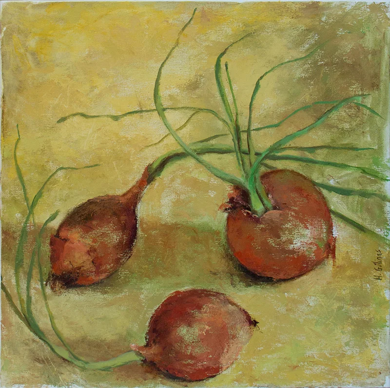   Les tres cebes , 2013 Oil on canvas. 60x60 cm  SOLD   