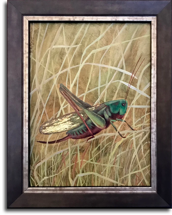   Locustarum , 2018 Oil and gold leaf on panel. 15x20cm  SOLD  