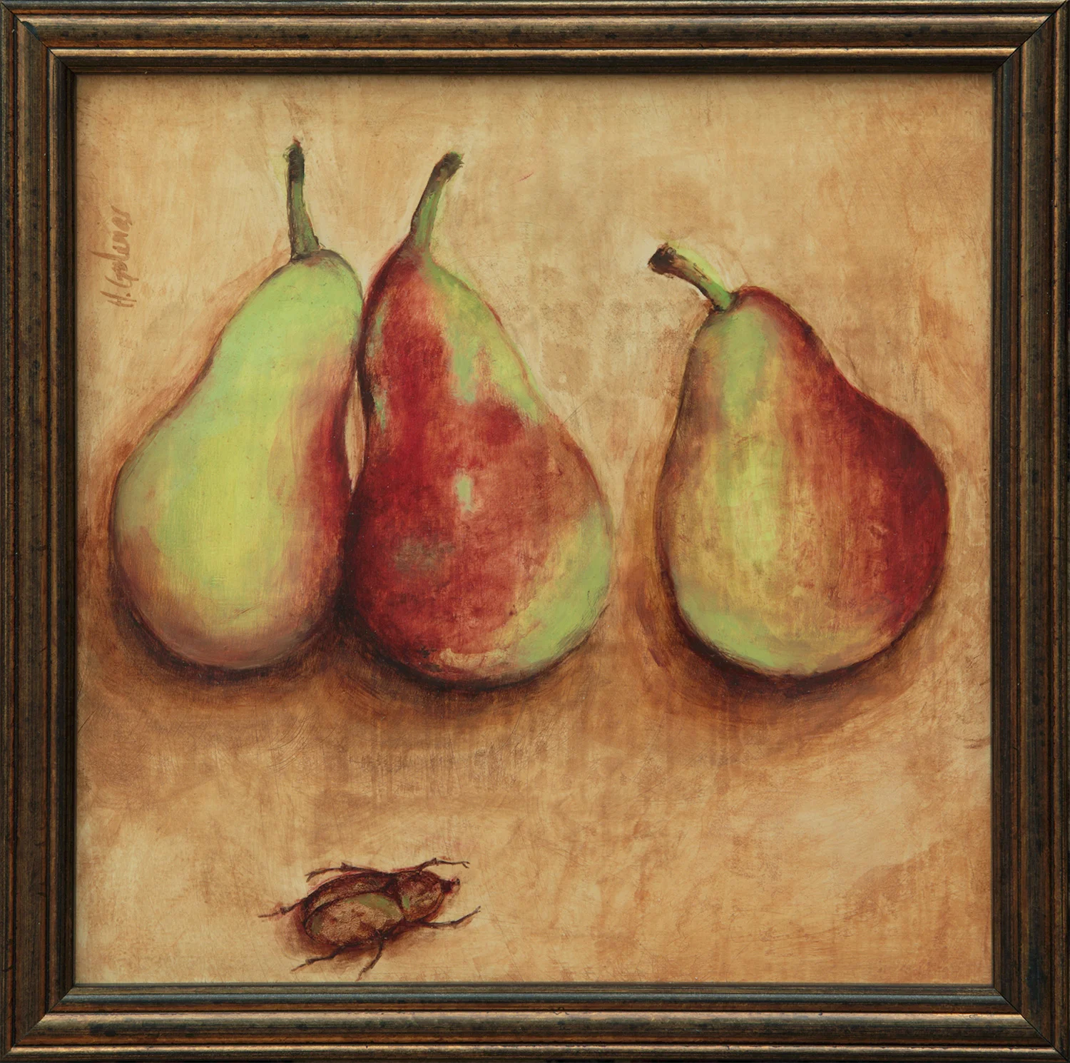  Scarabée, 2018 Oil and gold leaf on panel, 20x20cm 