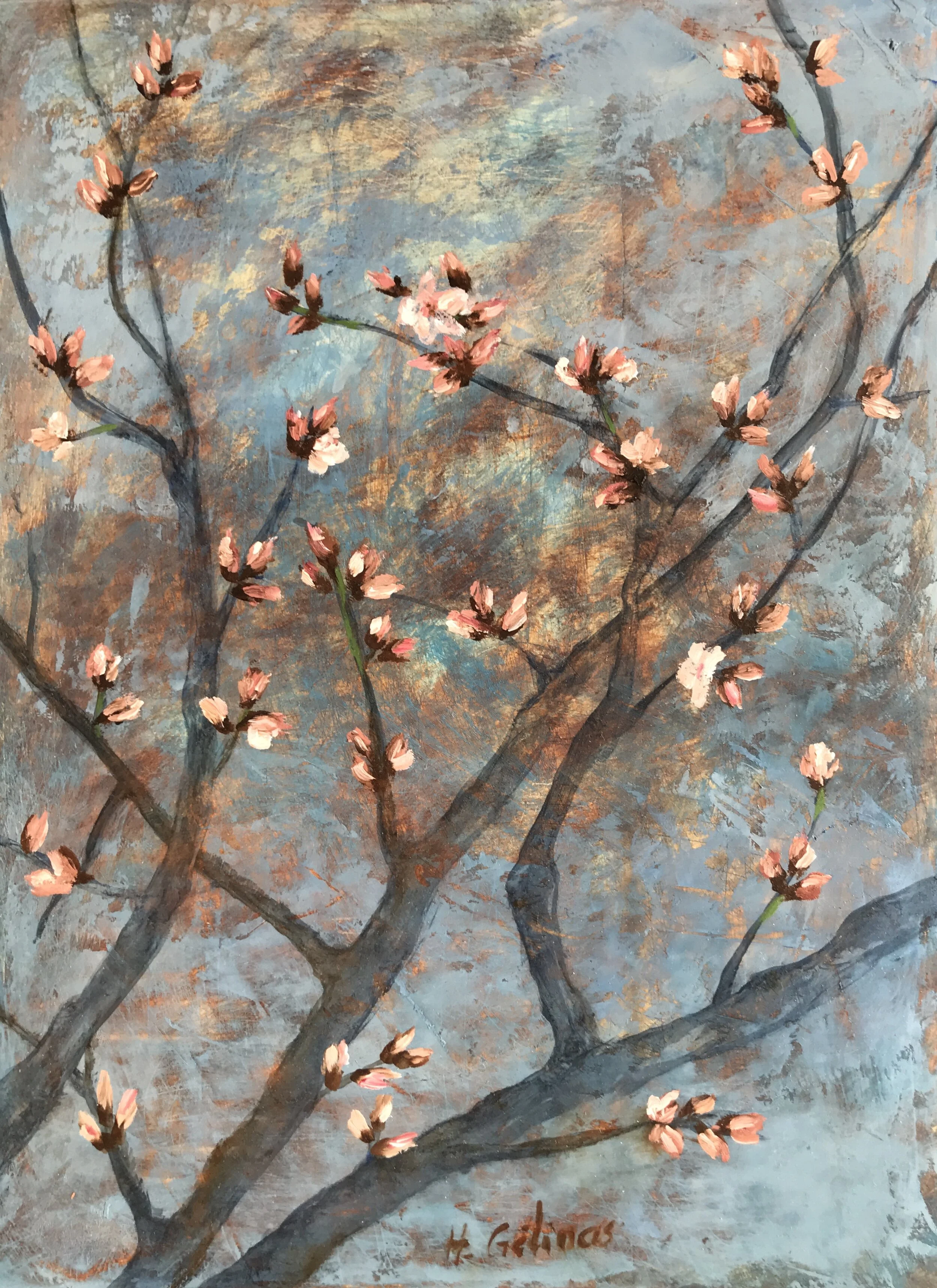   Amandier , 2020 Oil on wood panel, 20 x 15cm 