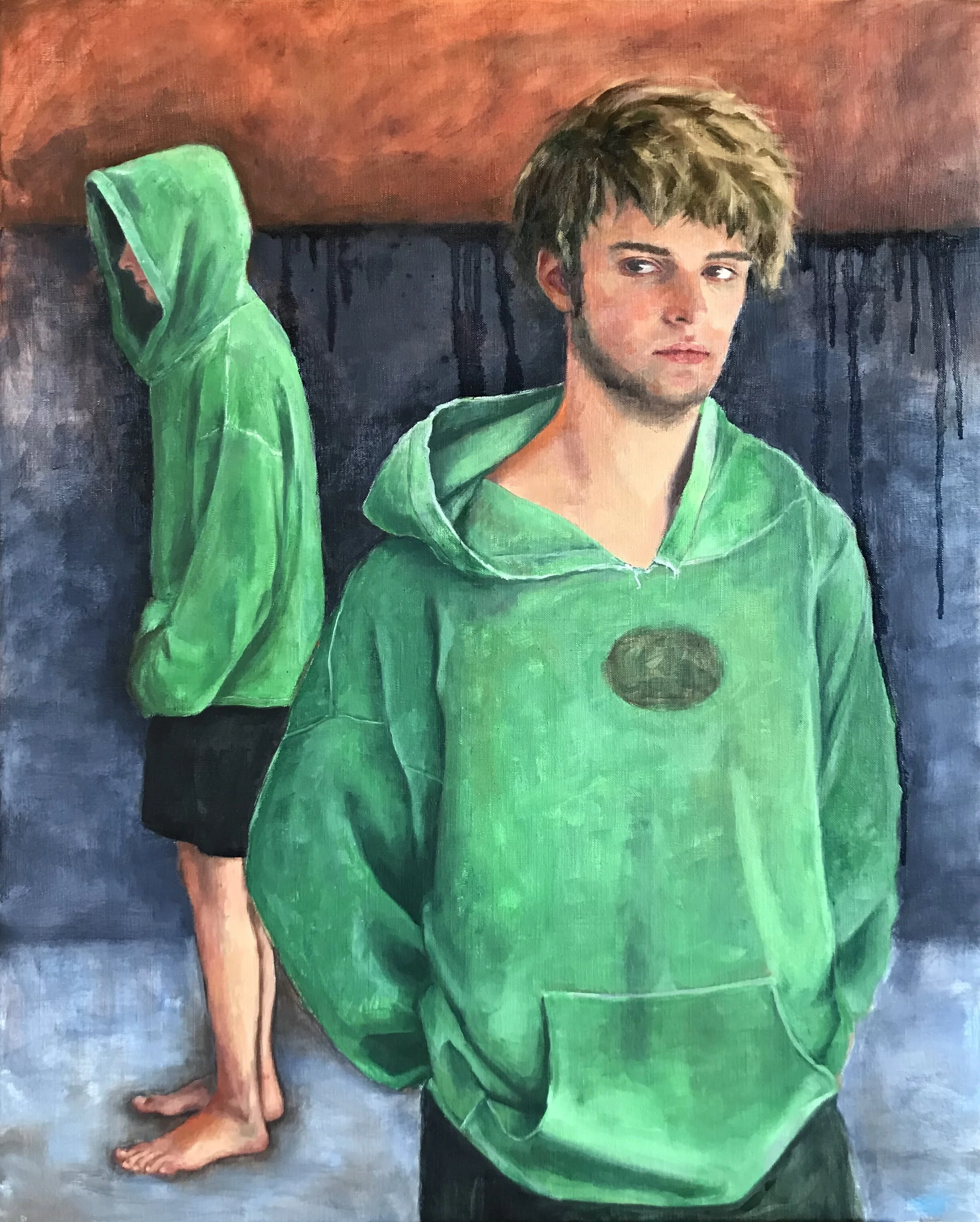   Green hoods , 2021 Oil on canvas, 81x65cm 