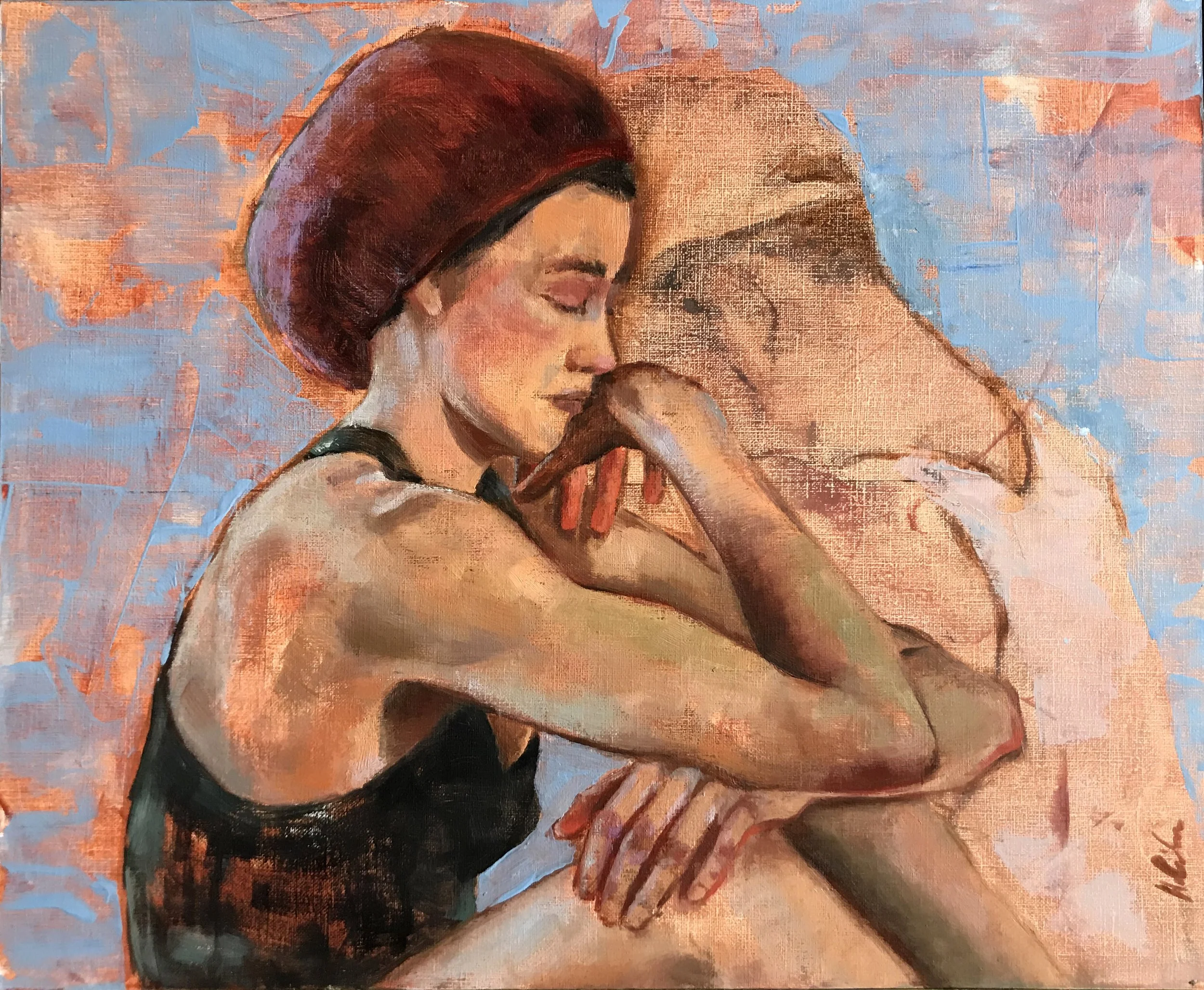   Translation , 2022 Oil on heavy paper on DMF. 32x39 cm 