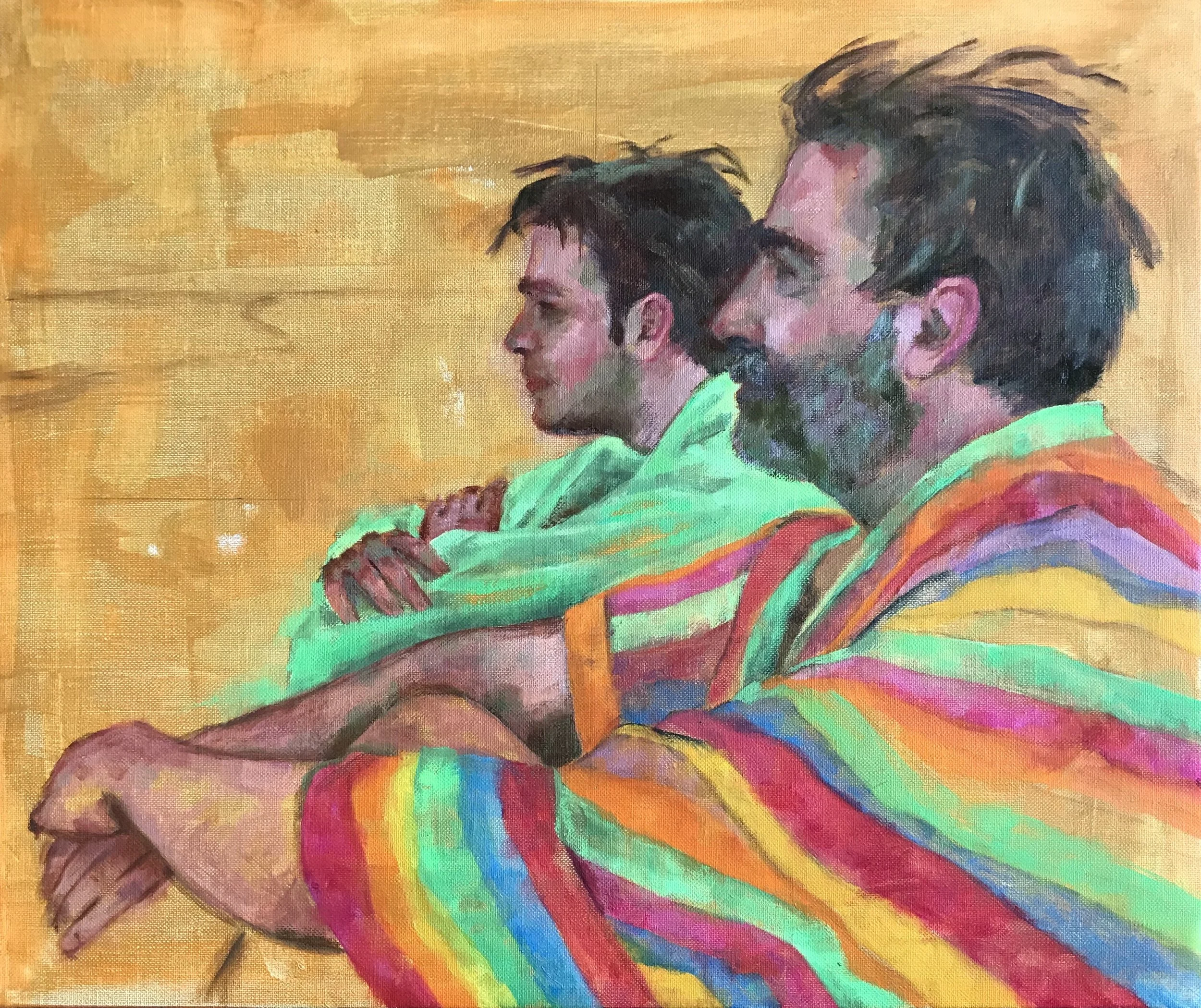   Platja Bogatell , 2022 Oil on canvas, 55x46 cm 