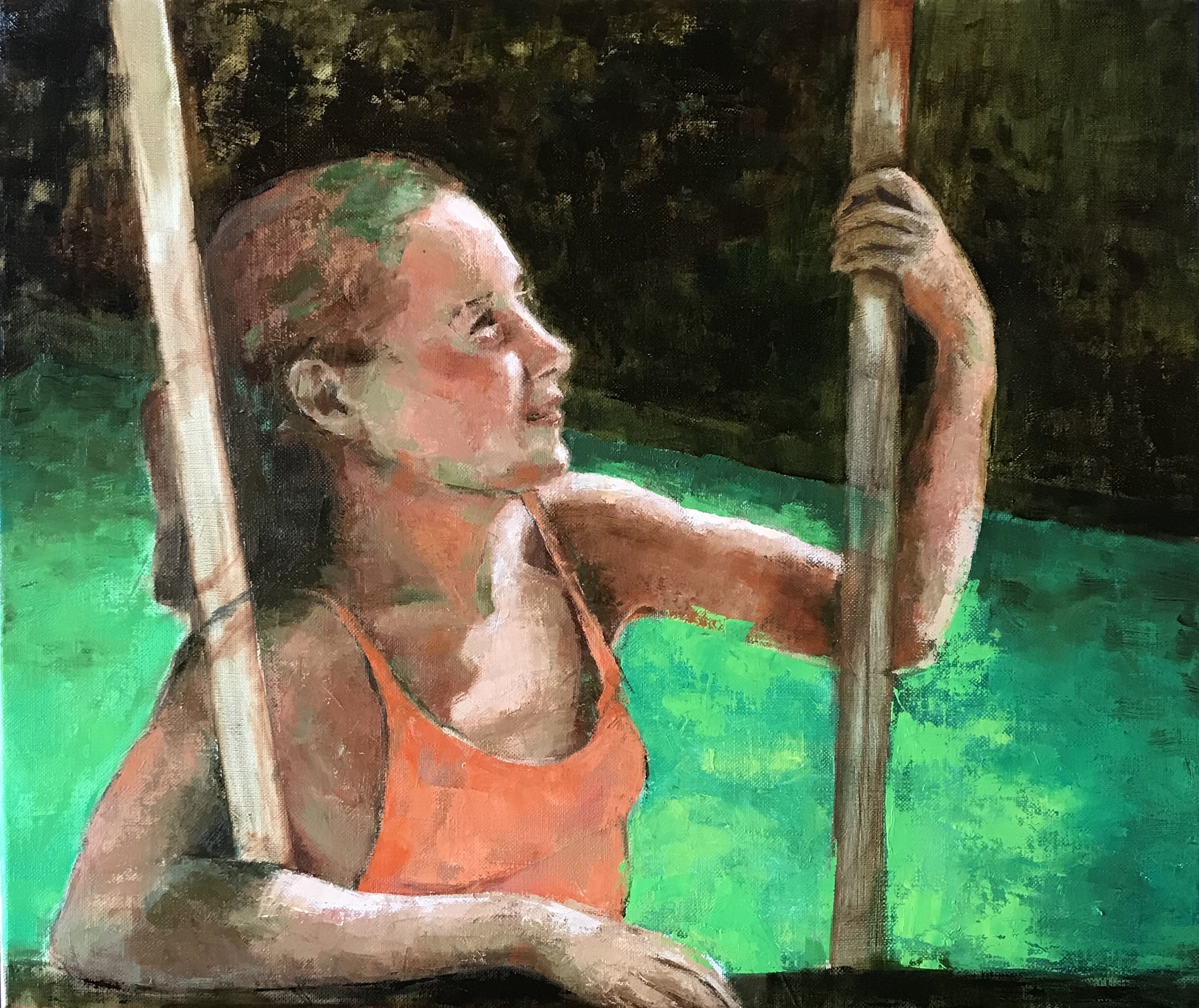   The pool , 2023 Oil on canvas, 55x46cm 