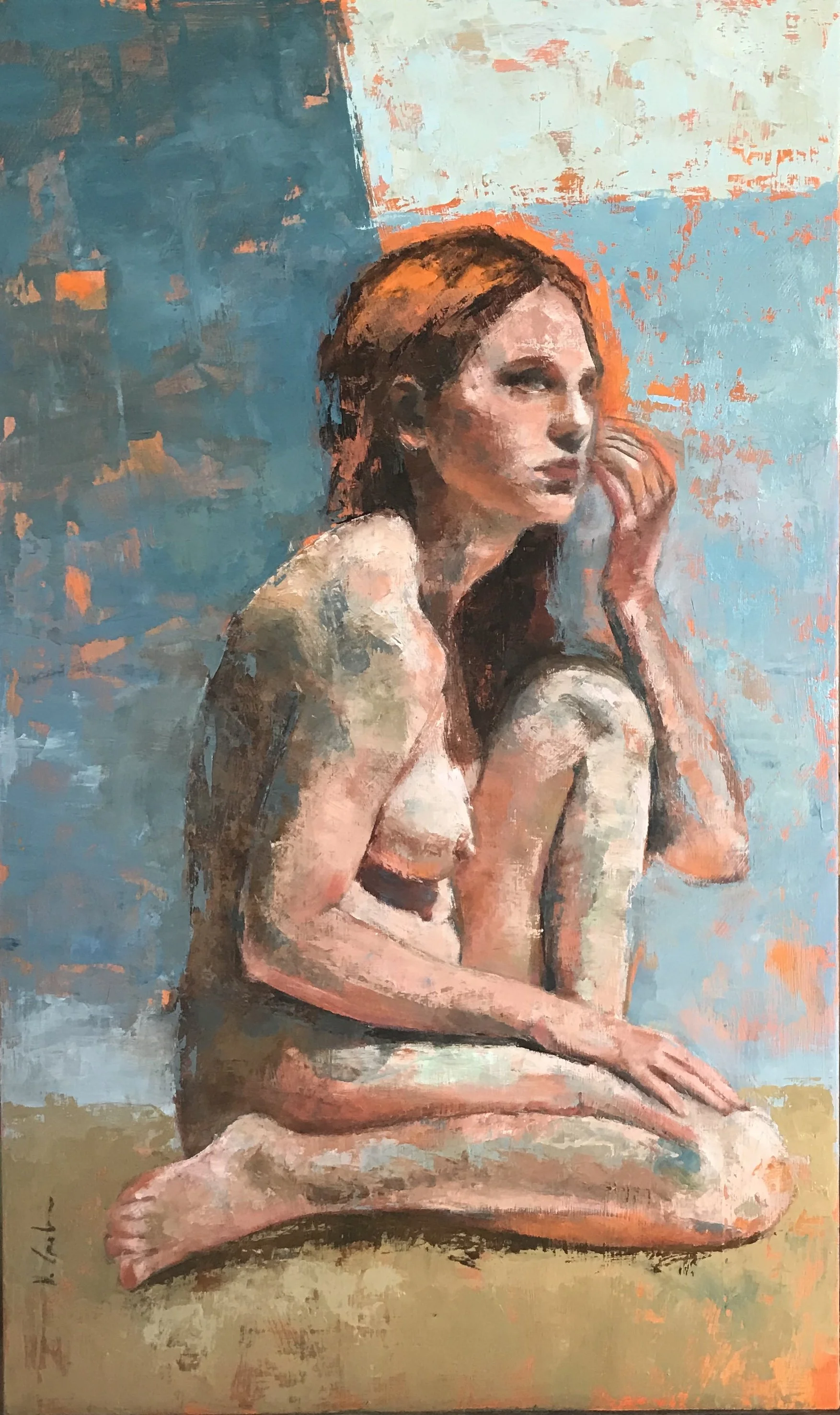   Naissance III , 2023 Oil on wood panel, 70x42cm 