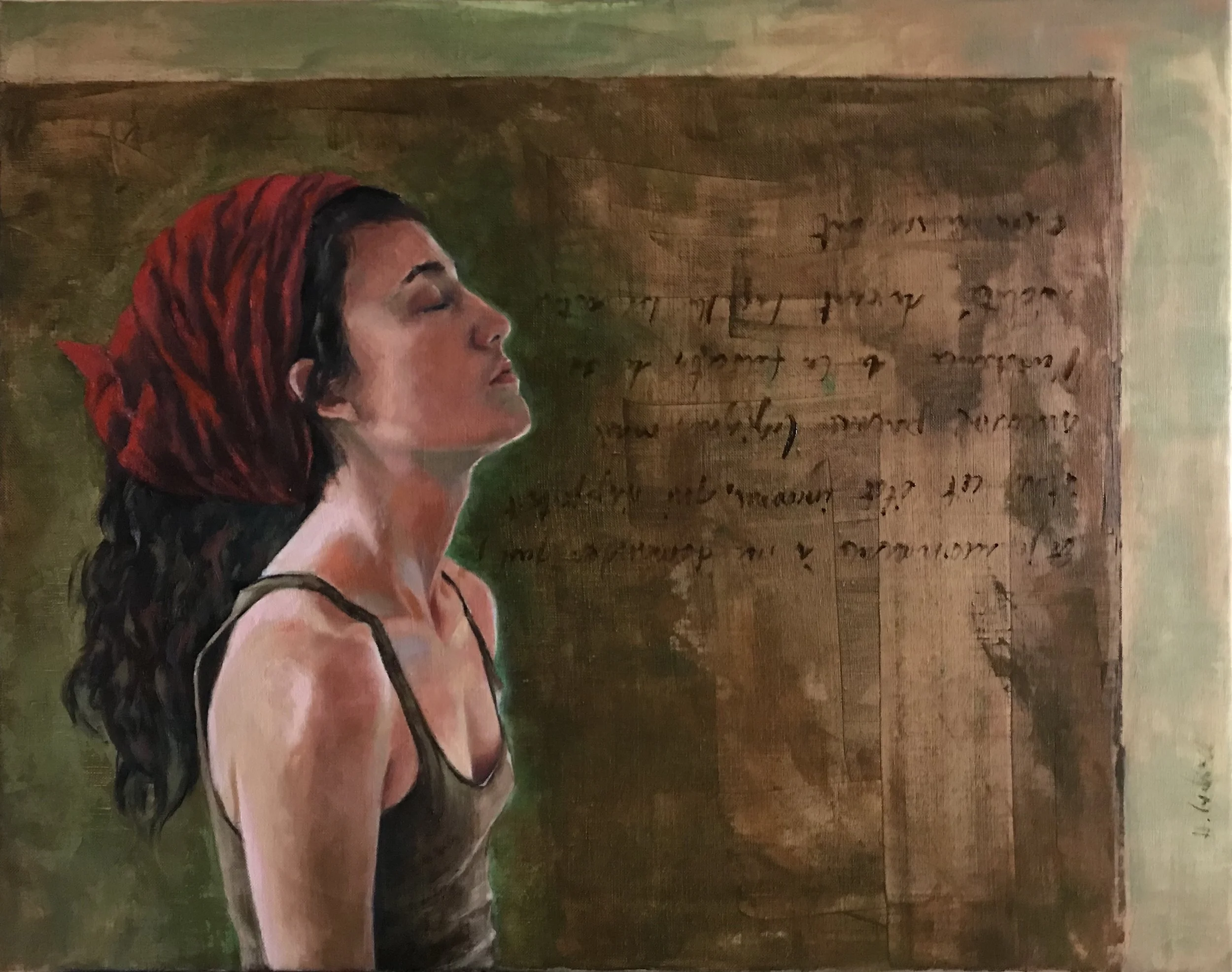   Mirar , 2021 Oil on canvas, 65x54cm  SOLD  