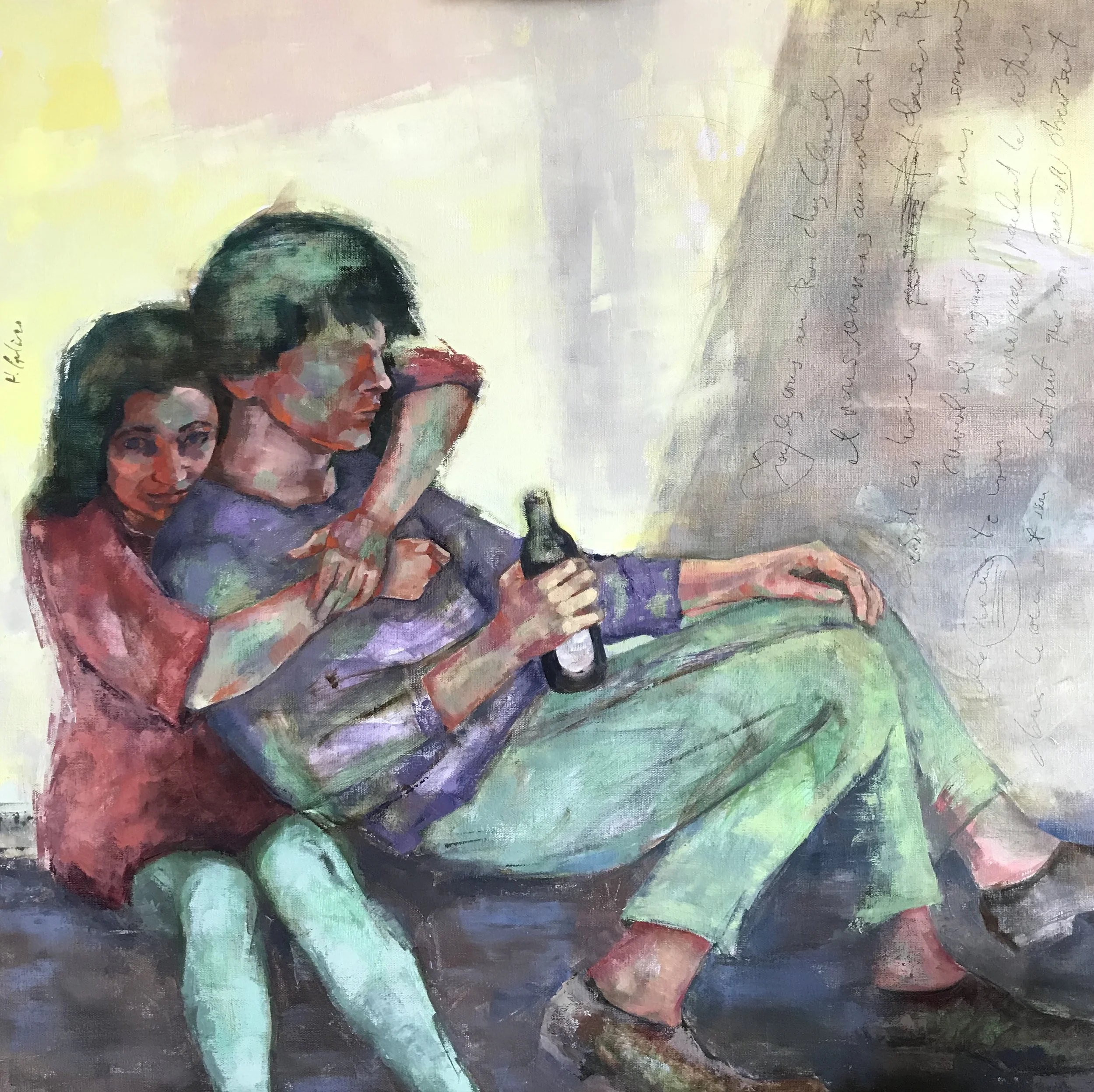   Chez Claude , 2023 Oil on canvas, 80x80cm 