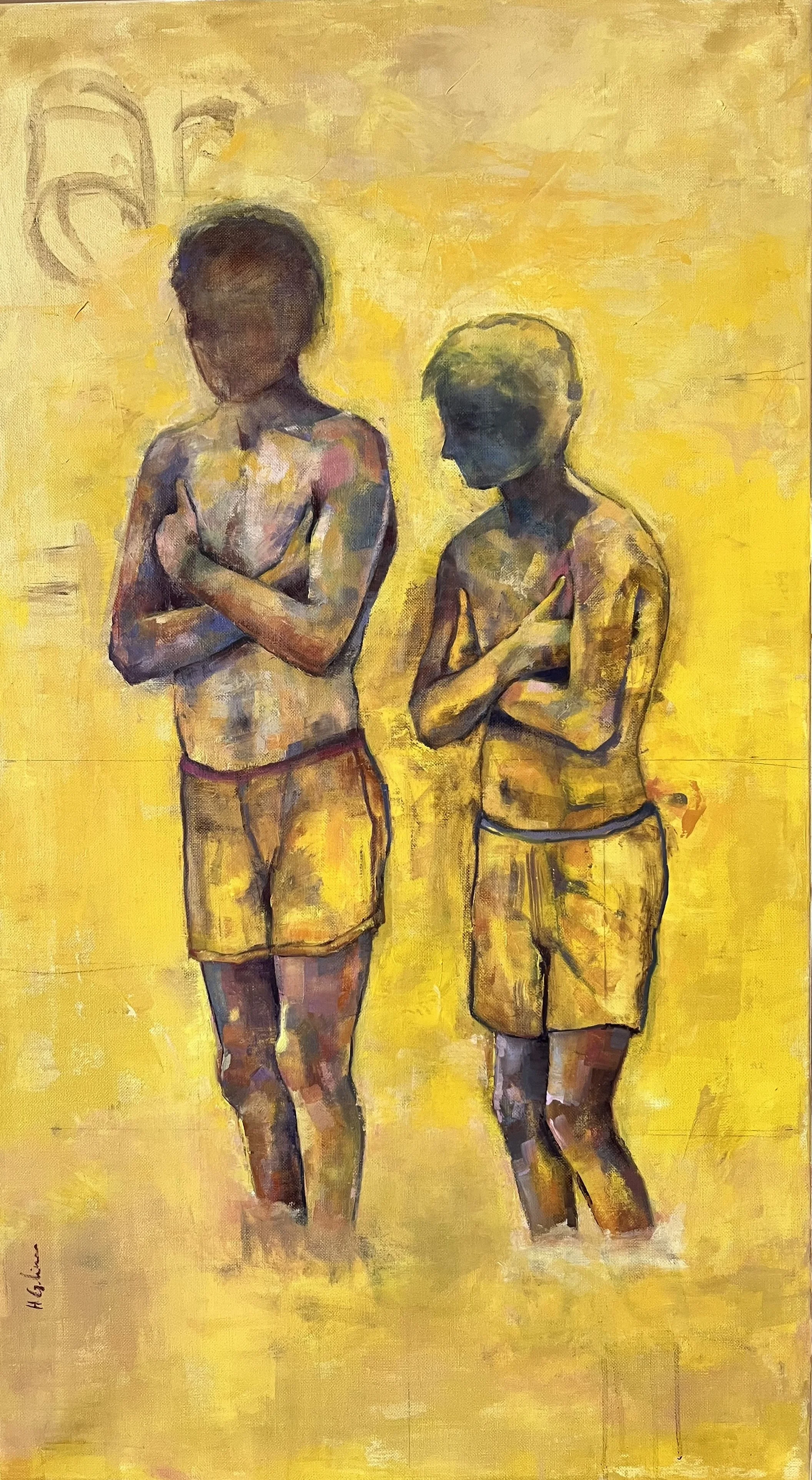   Boys , 2024 Oil on canvas, 90x50cm 