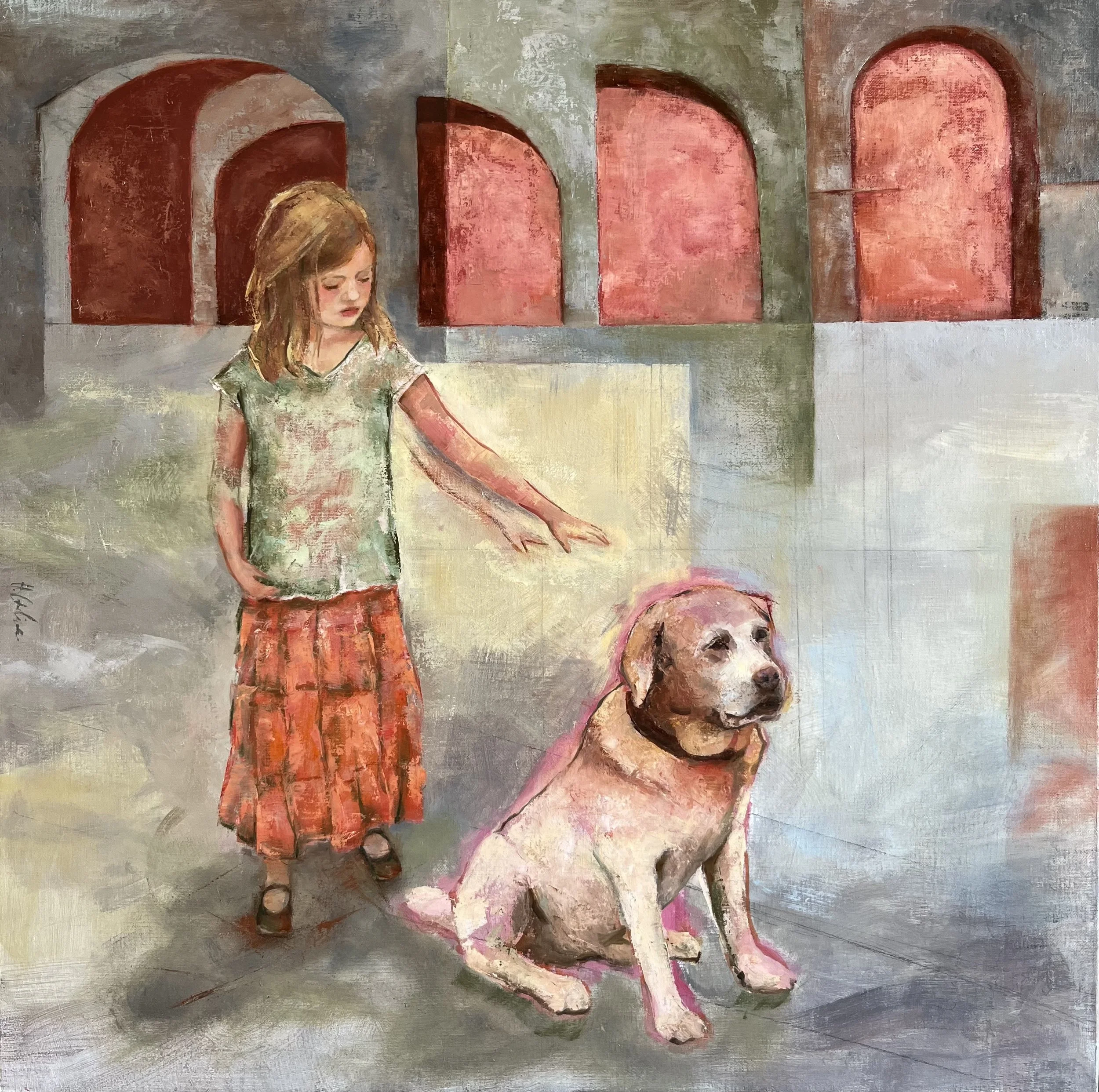   Elvis et Alia , 2024 Acrylic and oil painting on canvas, 70x70cm  SOLD  