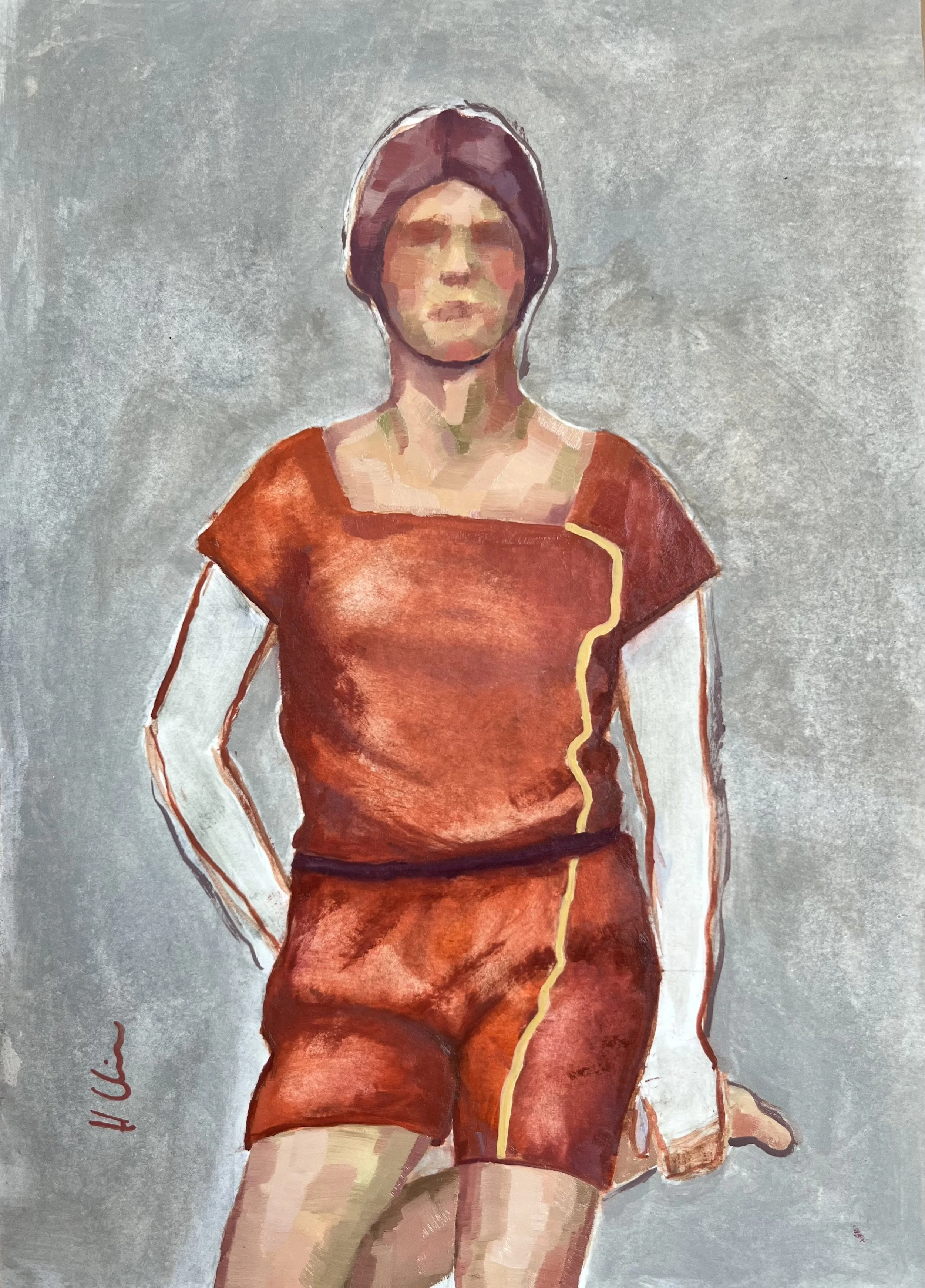   Hannah , 2025 Oil on paper on wooden panel, 28×21cm 