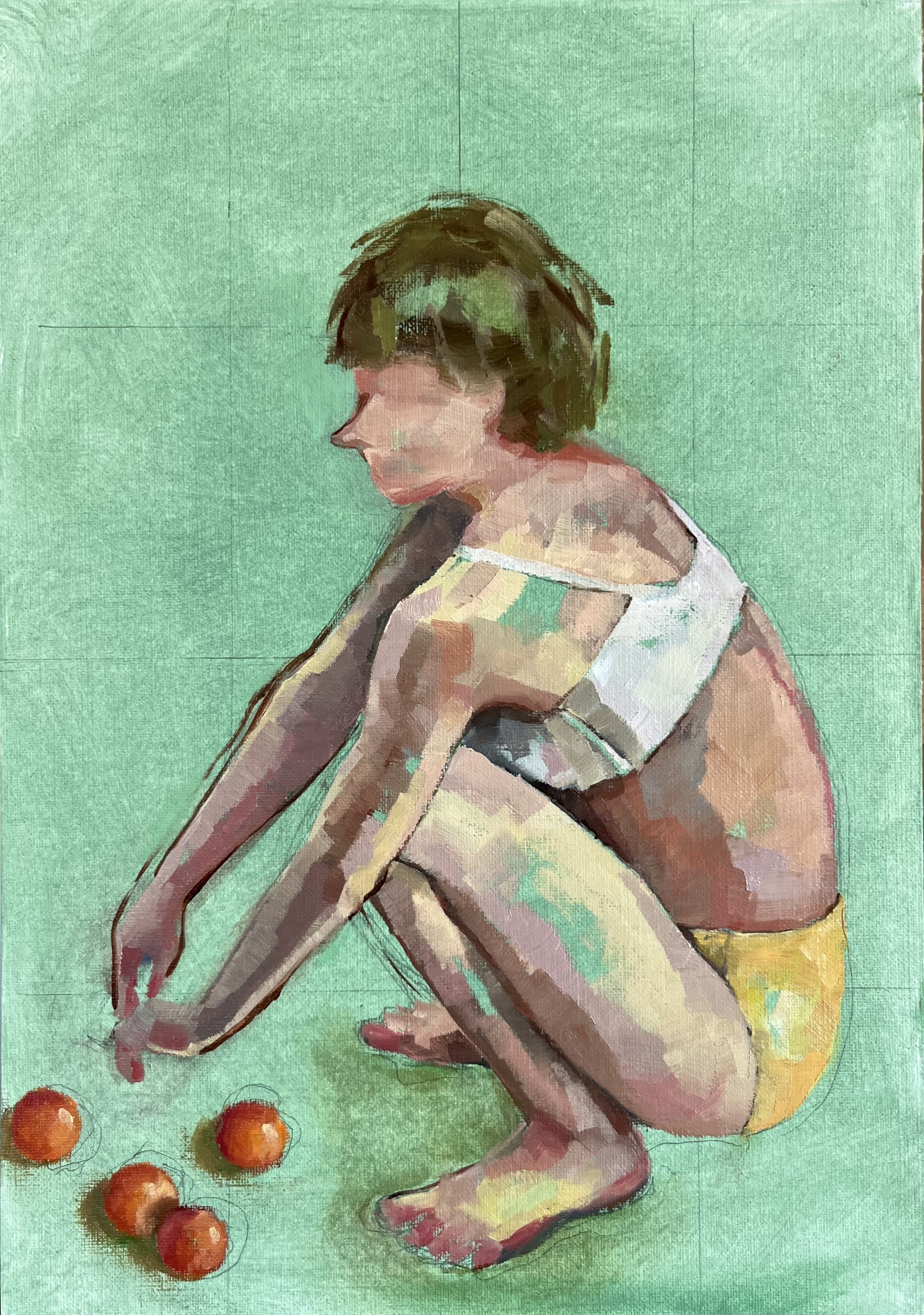   Anita , 2025 Oil on paper on wooden panel, 28×21cm 