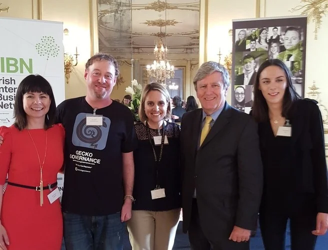 Pitching at the Irish Embassy with Ambassador Mulhall