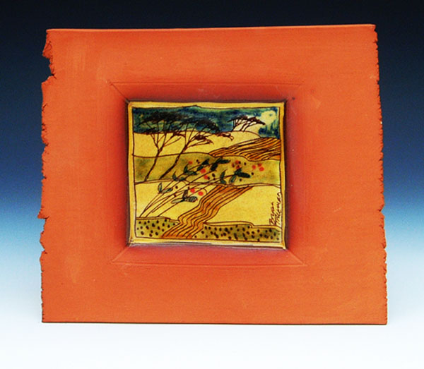 Landscape tile with torn edges which make a geological contribution