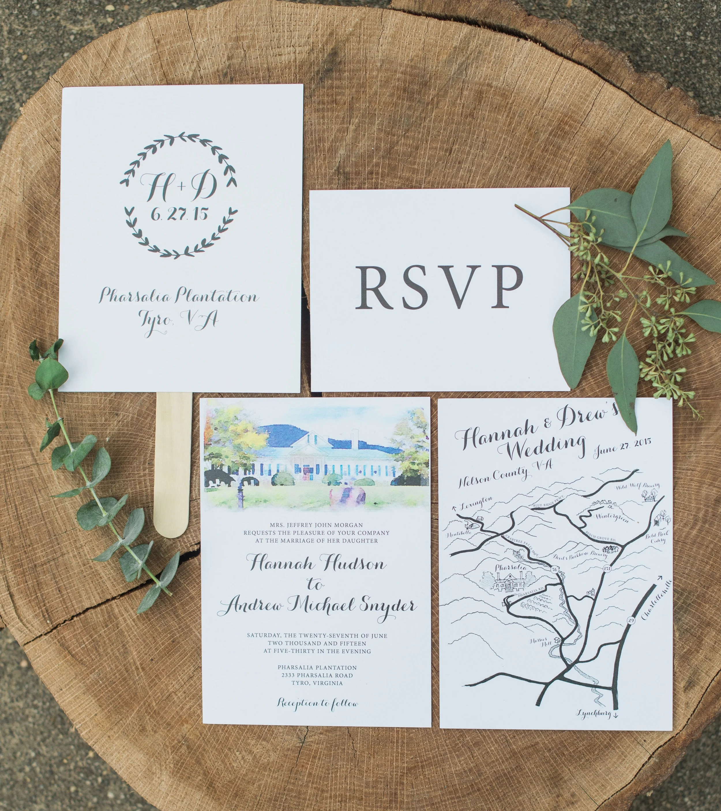 The invitation suite was put together by Hannah's talented brother and sister