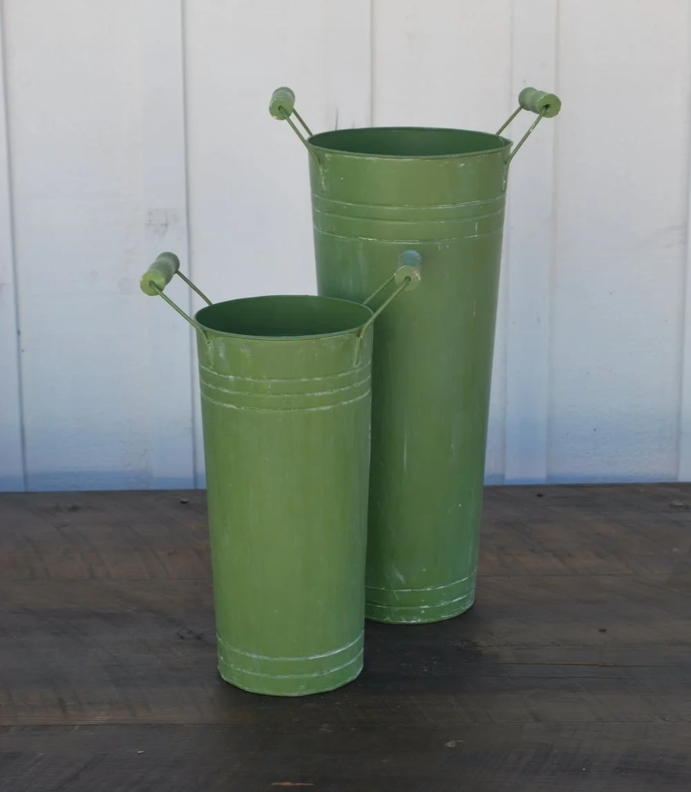 Large Weighted Metal Vases $10 each, 4 available