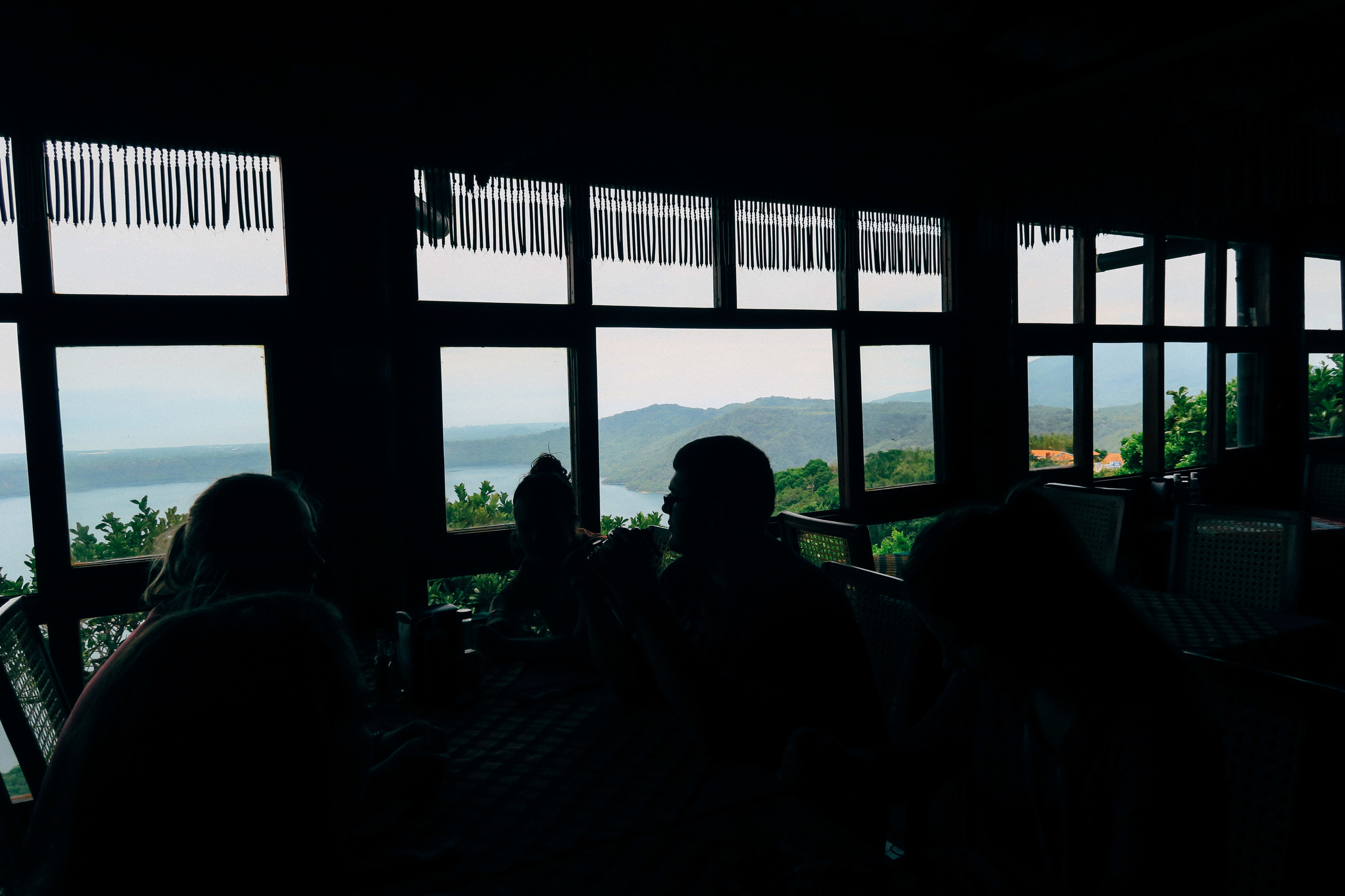 Our last day: Eating lunch next to an extinct, water filled volcano.
