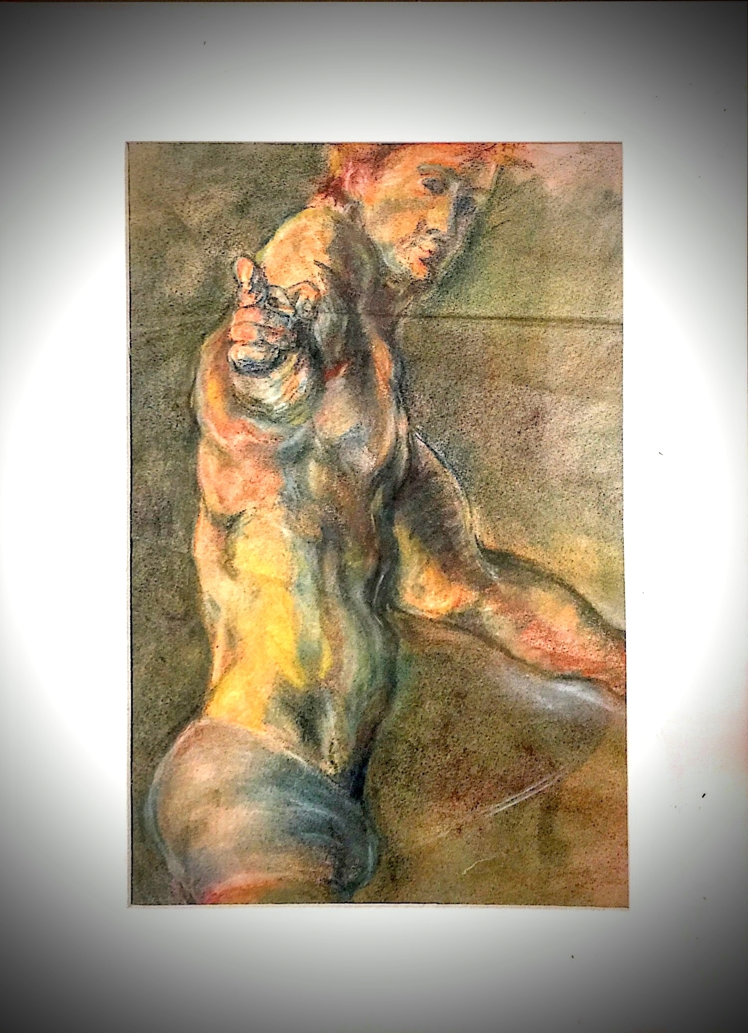 Life Figure Drawing done with Pastel 18x24