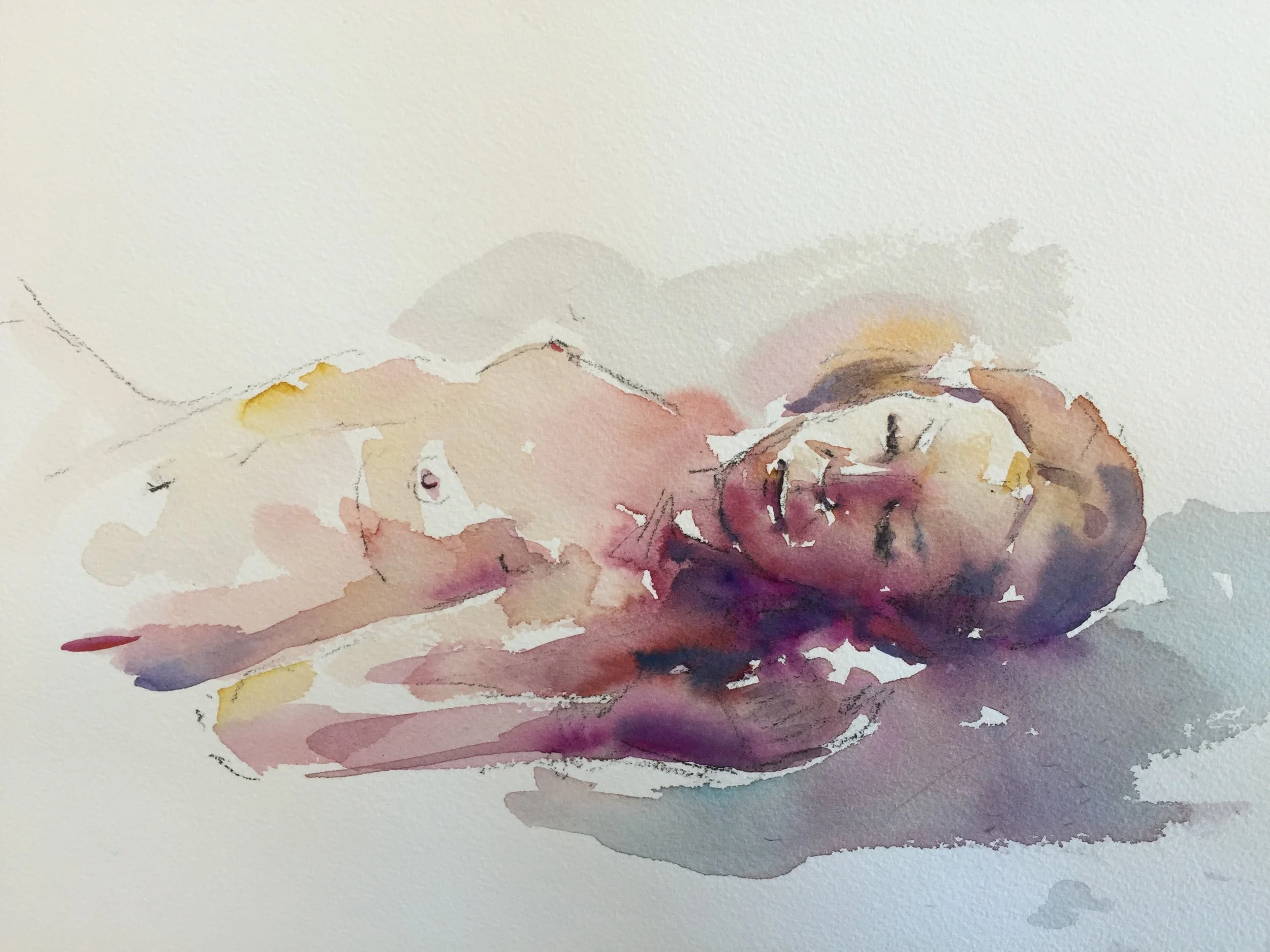 Life figure drawing w watercolor 