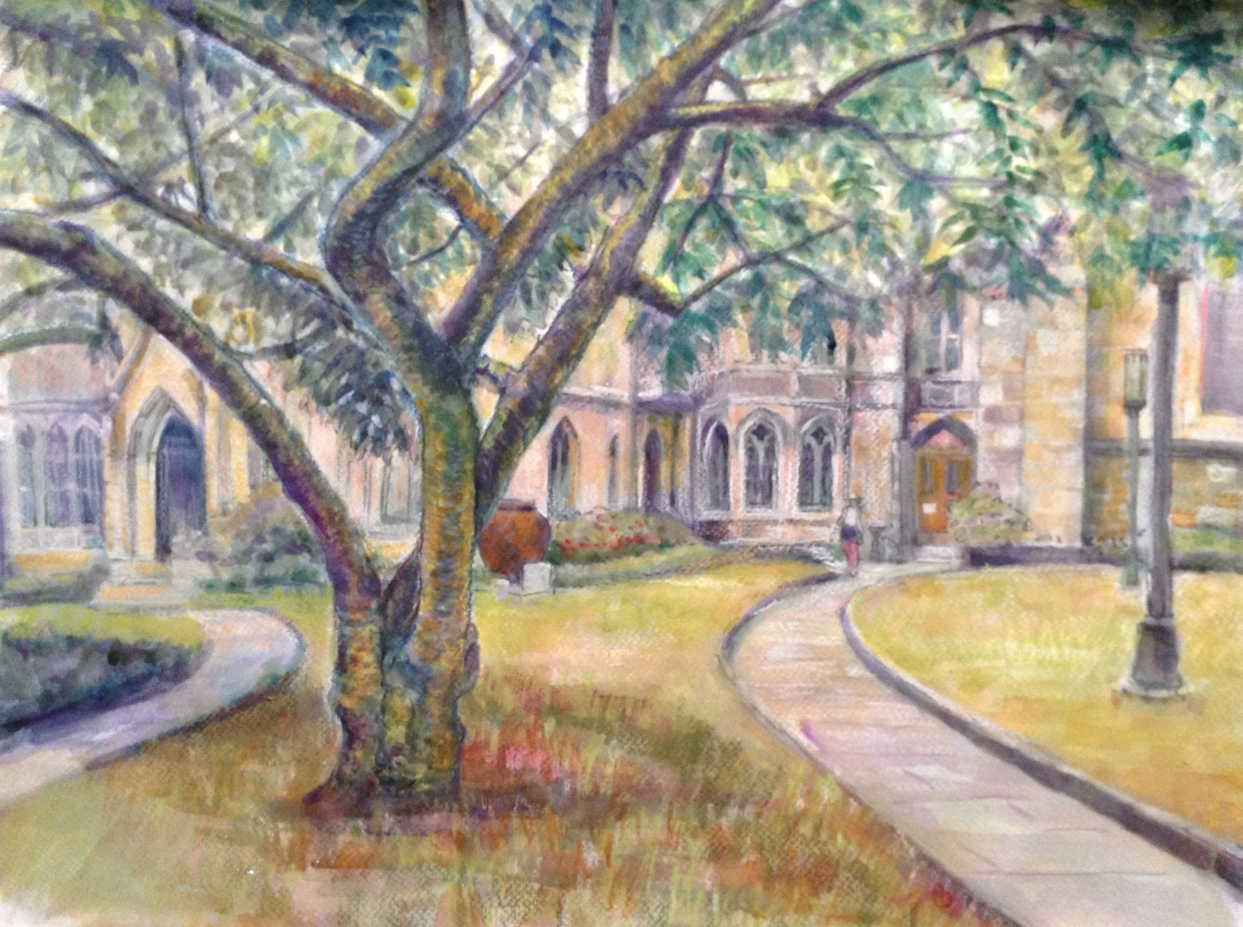 Grace church at NYC. WATERCOLOR & Pastel. 18x24