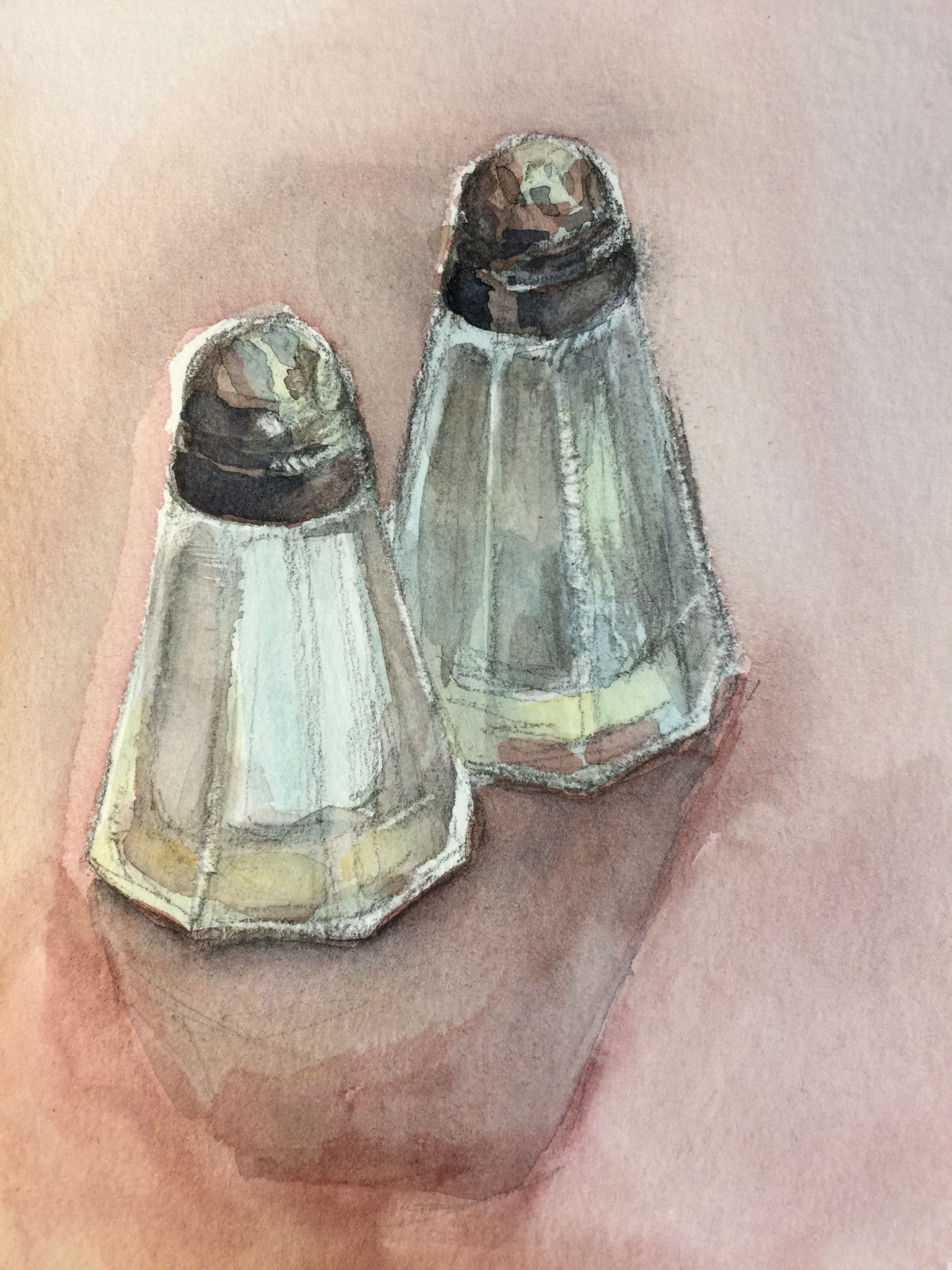 Salt & Pepper, Watercolor, 6x9, 2018