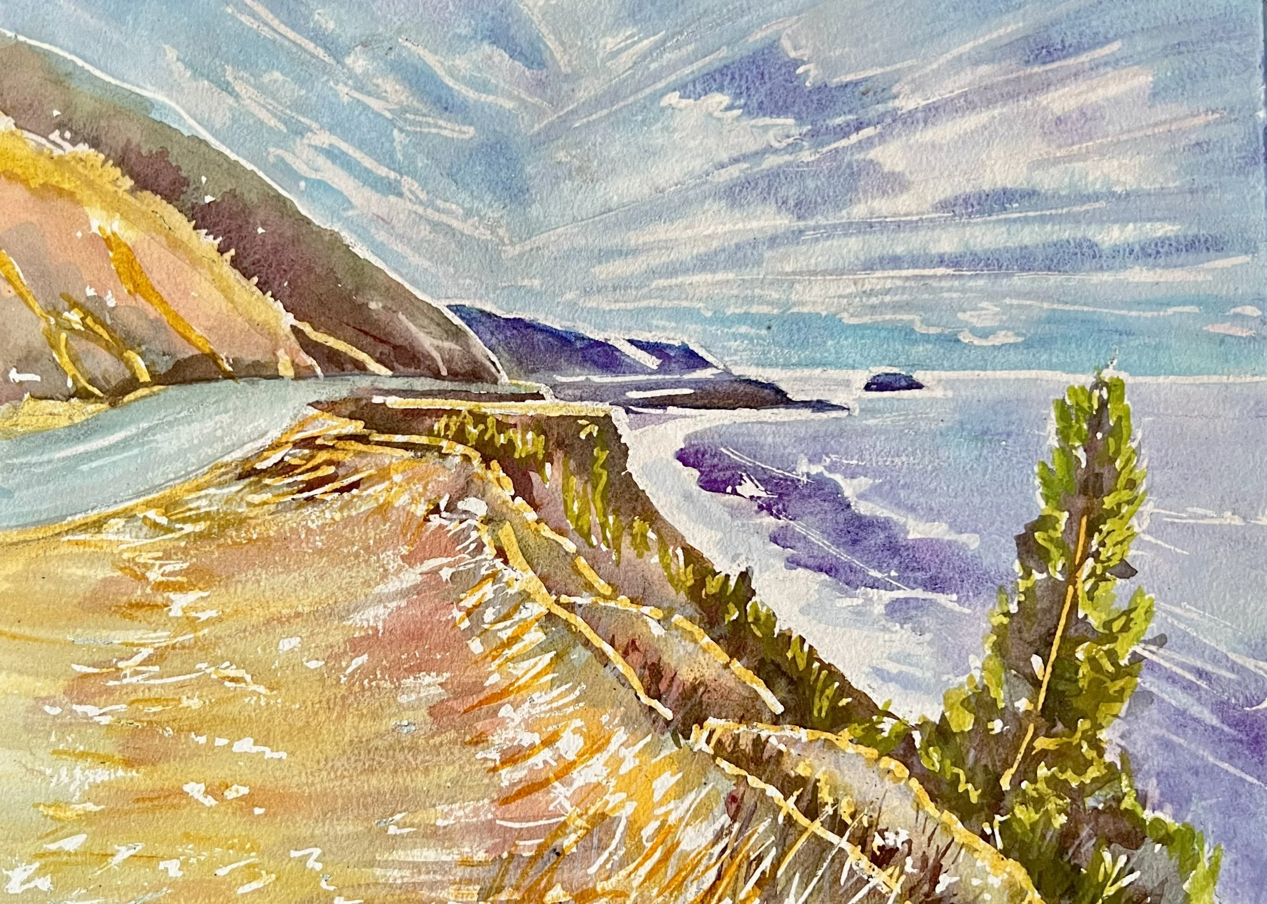 US highway 1, Watercolor 2024