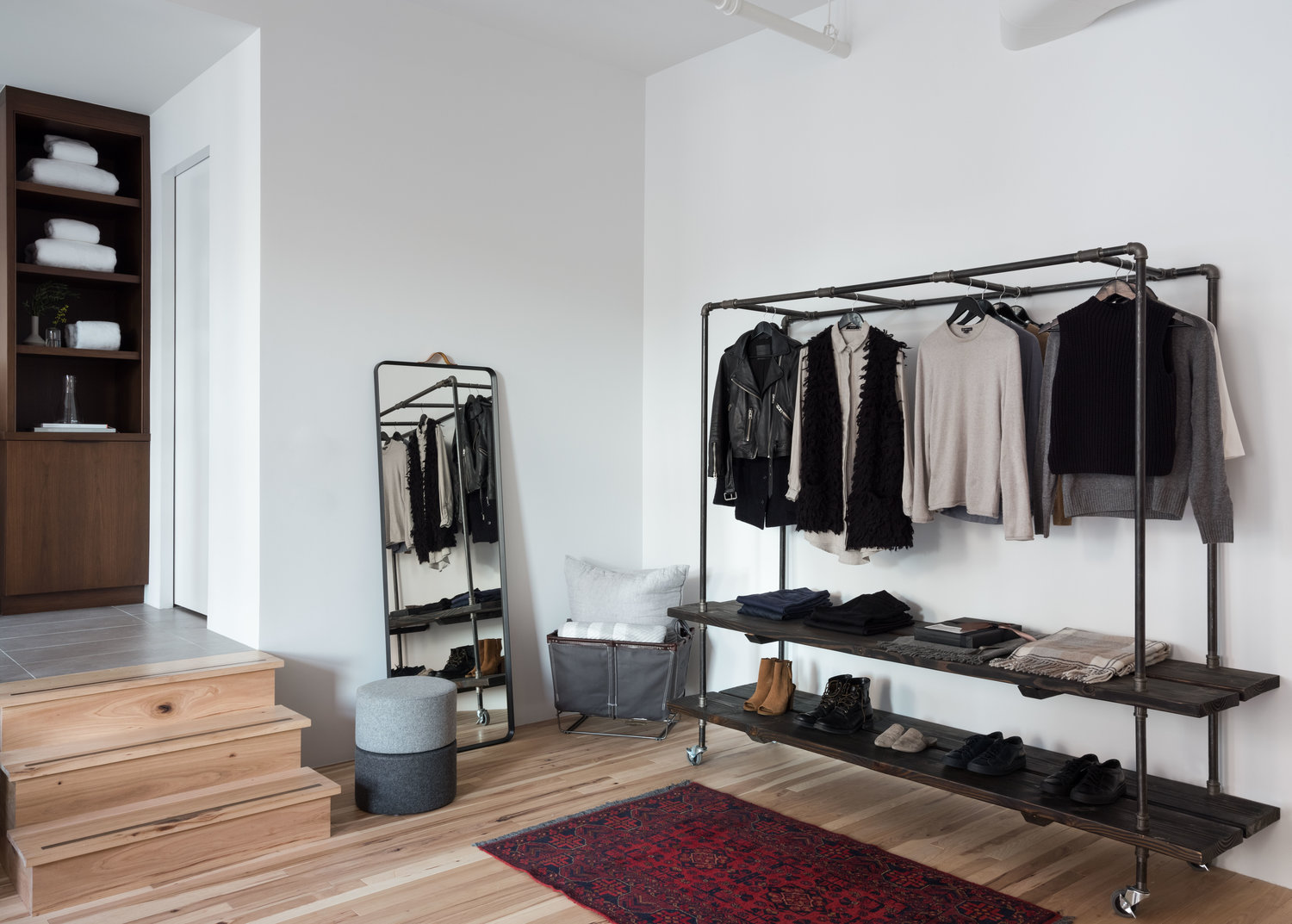 The Monkey Bar Minimalist Closet on castors