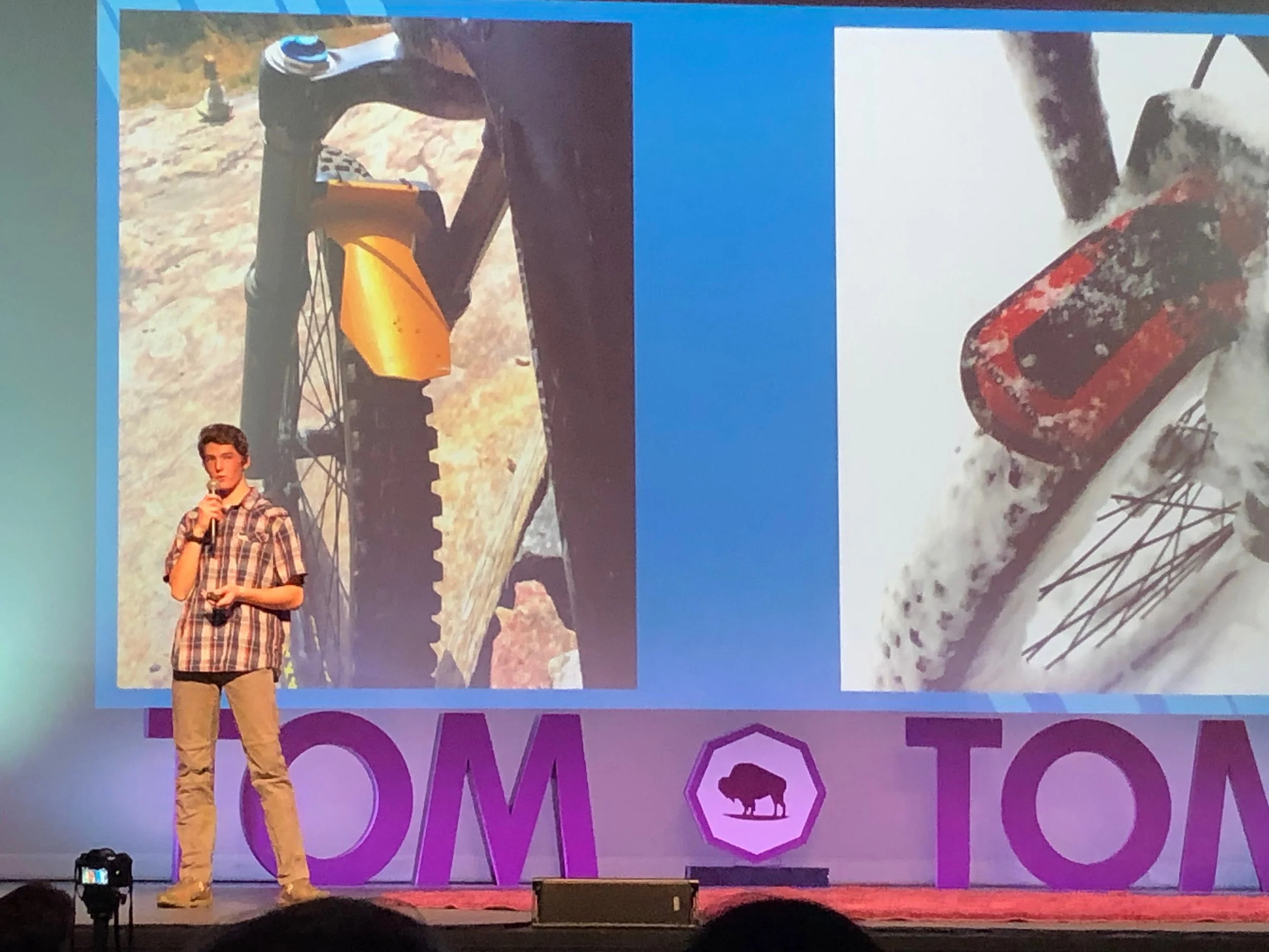 Hayes pitching at the Tom Tom Festival