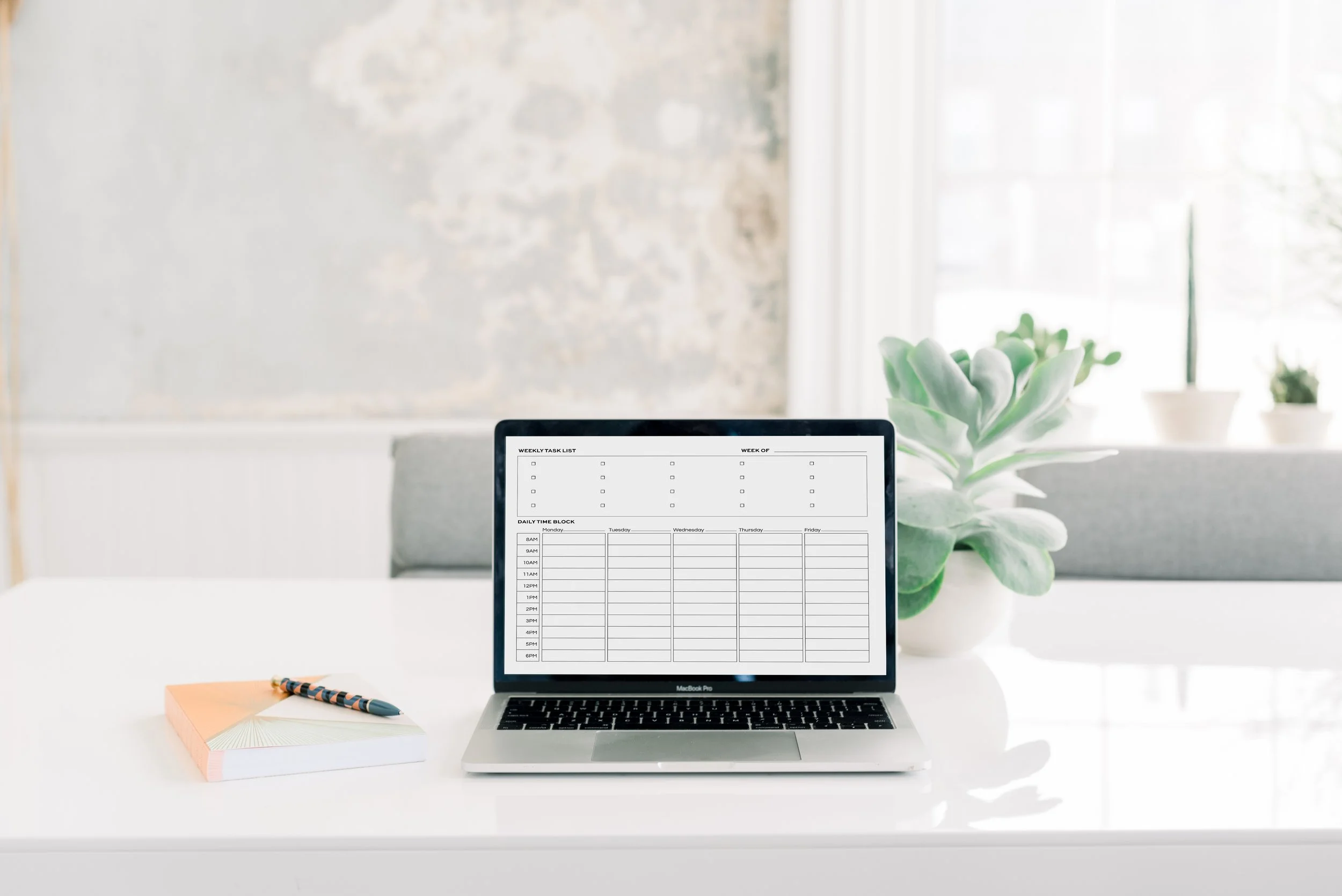 Time Block Weekly Calendar