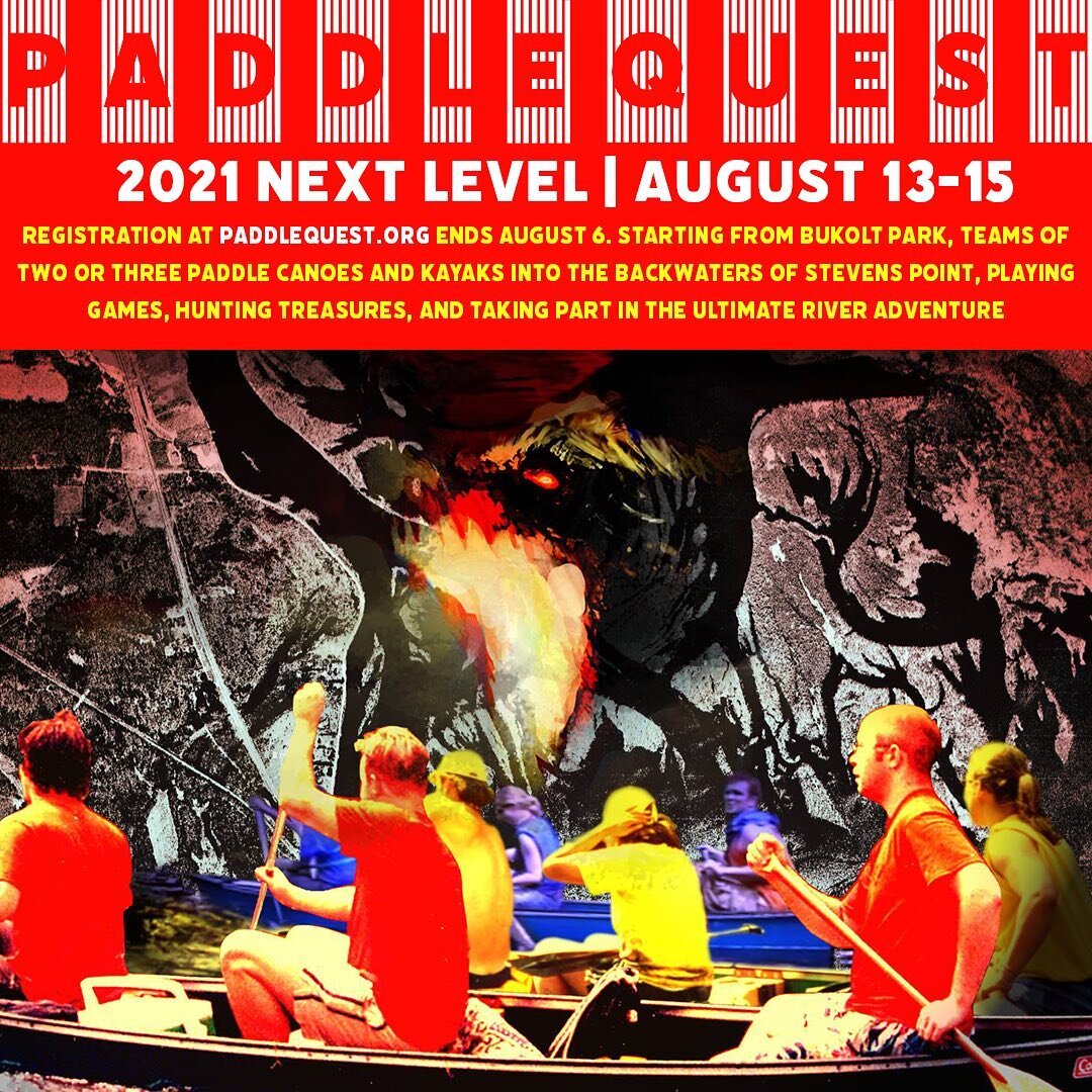 PaddleQuest is one month away! Register link at paddlequest.org. Take part in the 20th annual PQ&mdash; starting from beautiful Bukolt Park. Go for the gold or enjoy a relaxed paddle on the Stevens Point Backwaters. 
Partnered with @createpoco 
#wiev