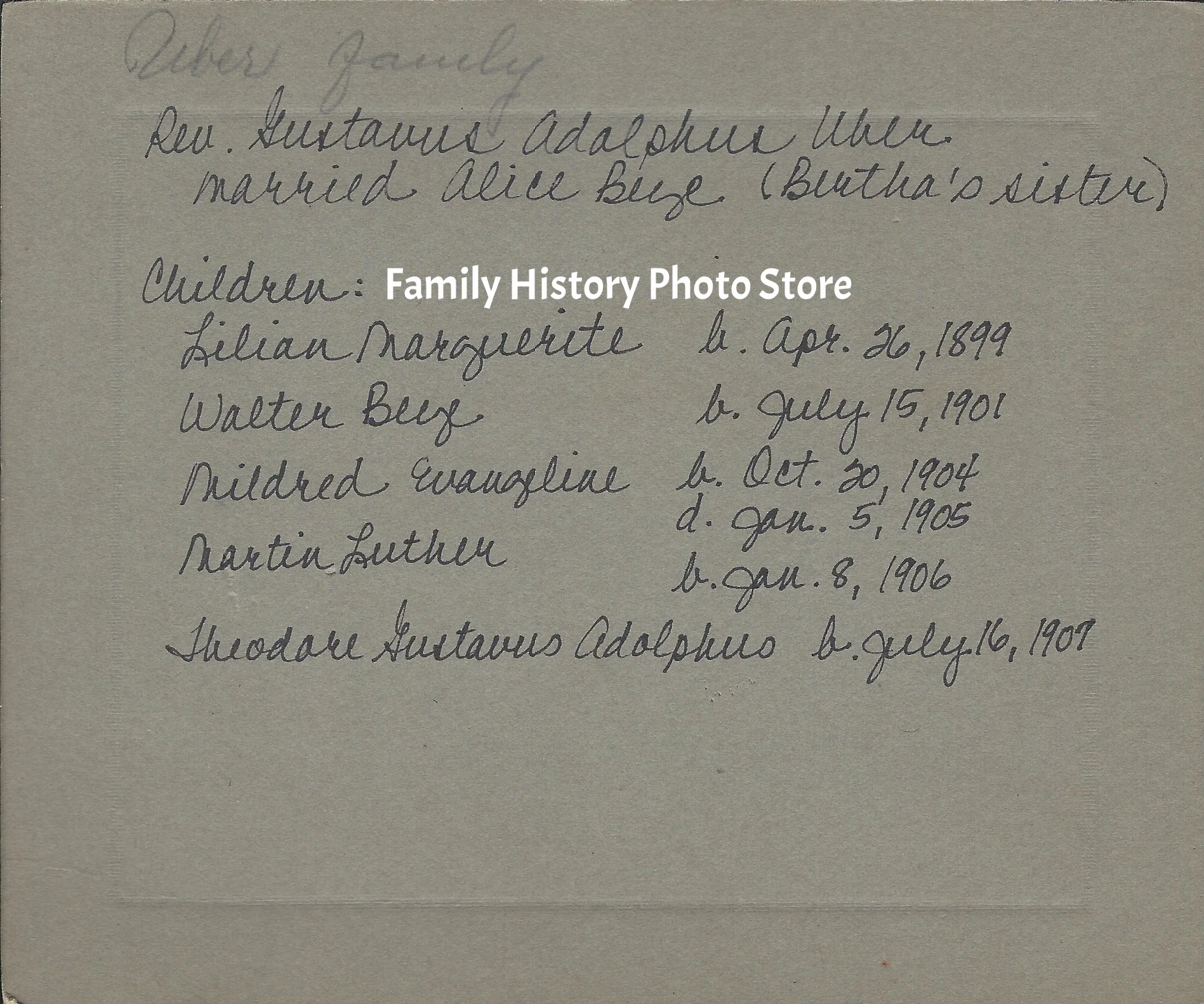 Alice Augusta (Beye) Uber