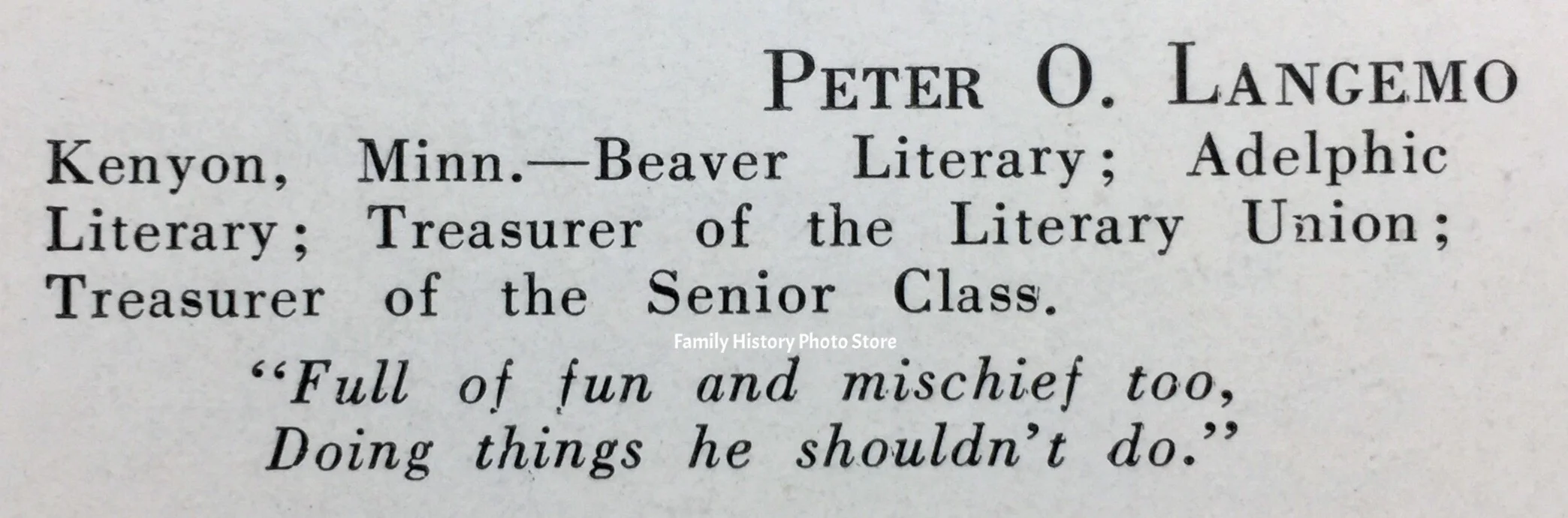 Peter O Langemo
