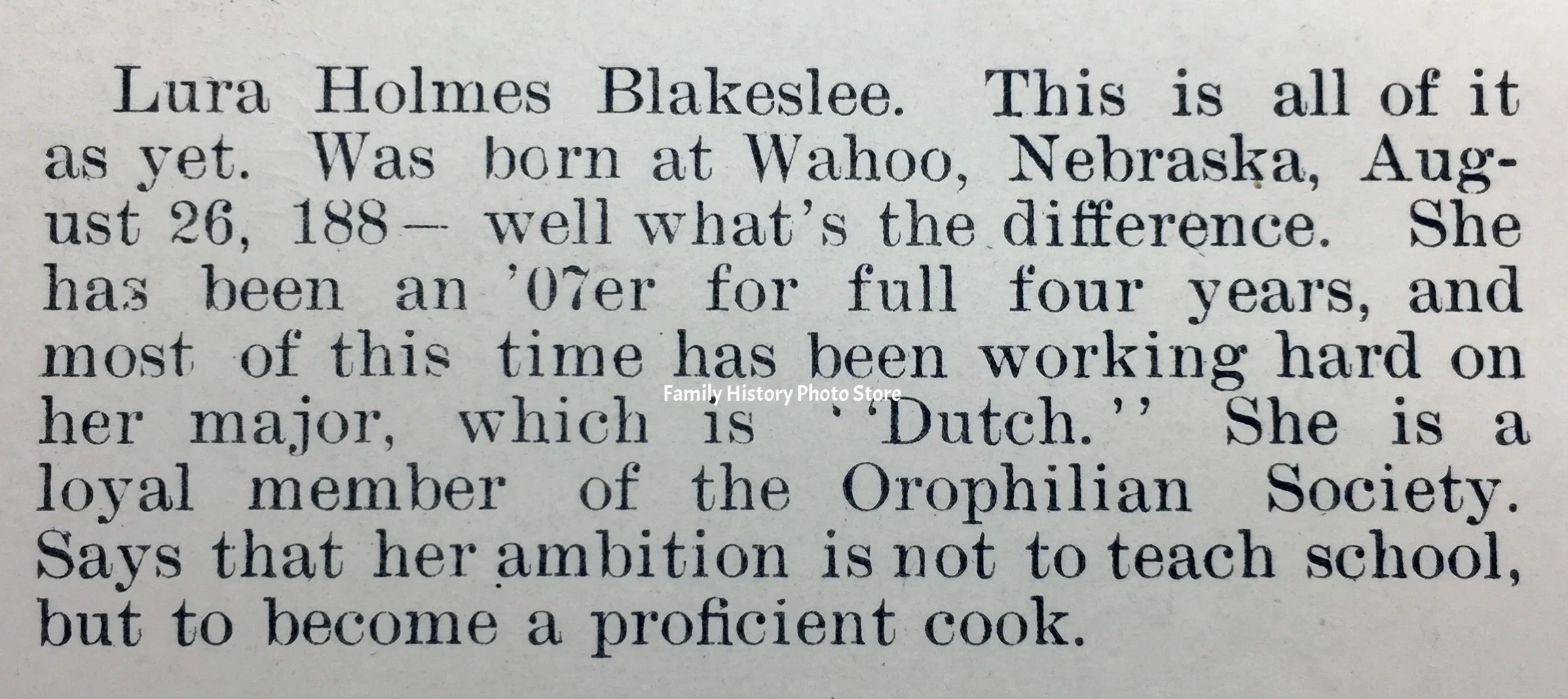 Lura Holmes (Blakeslee) Cressey