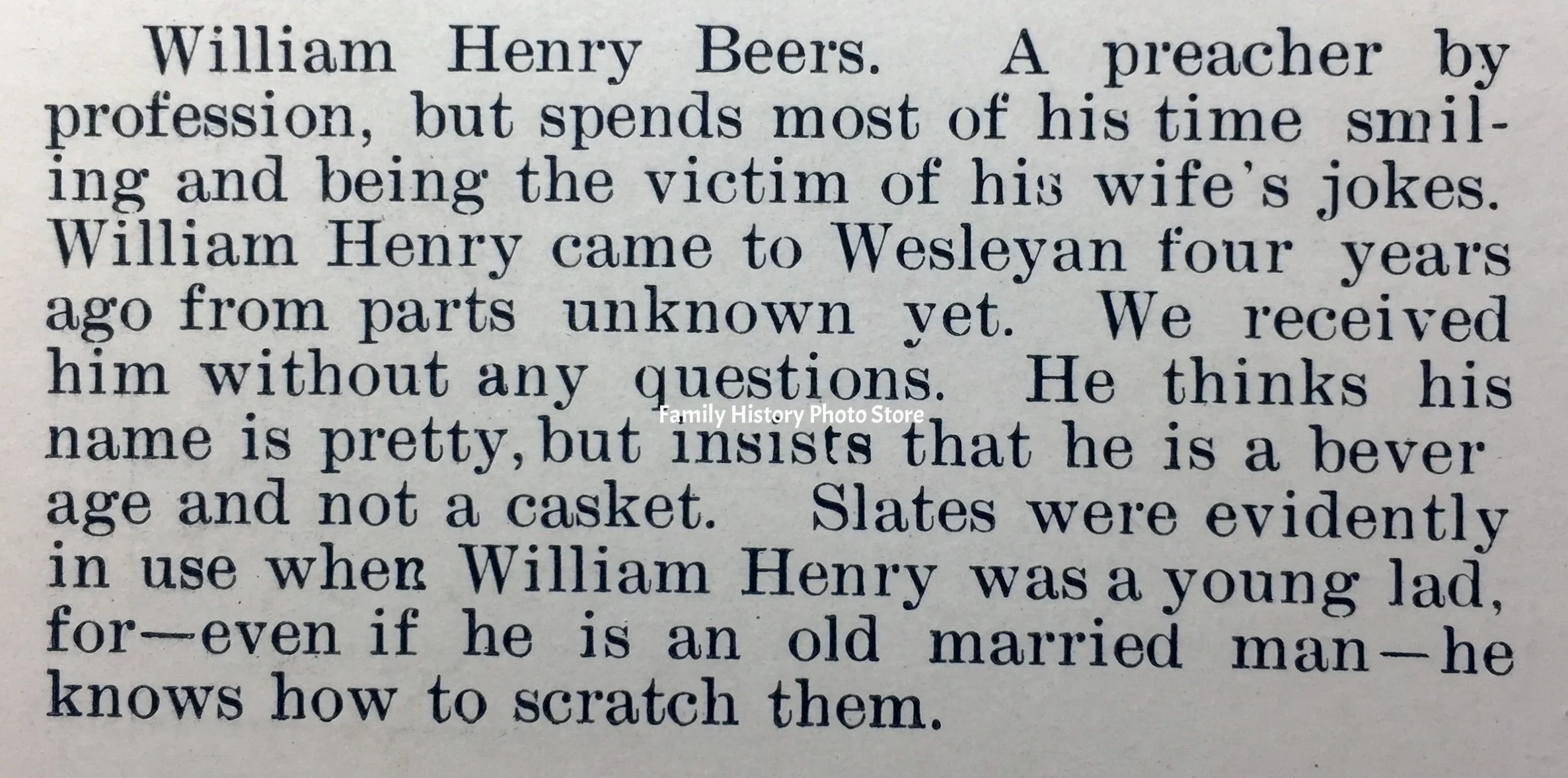 William Henry Beers, Rev