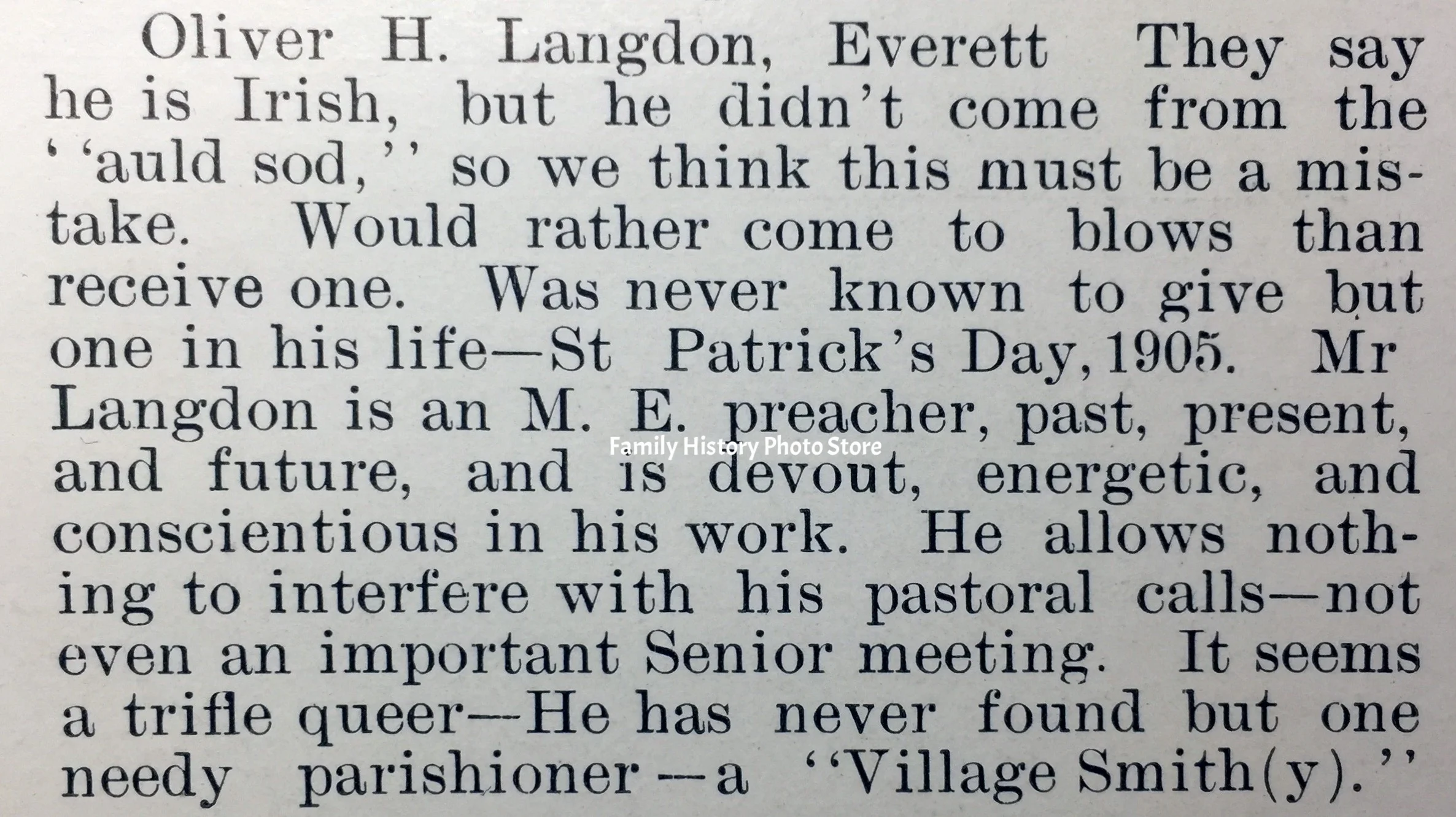 Oliver Horace Langdon, Rev