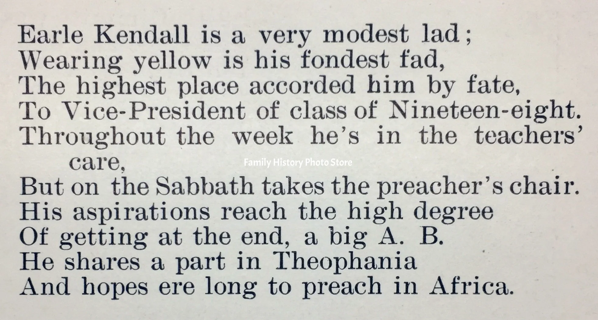 Earle M Kendall, Rev
