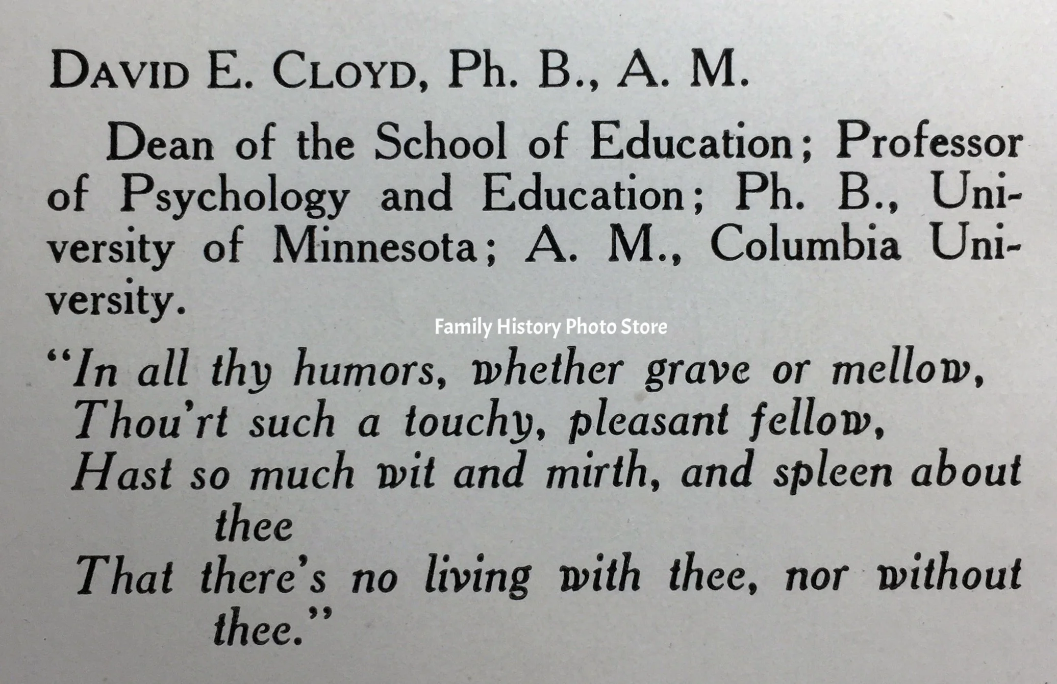 David Excellmus Cloyd, Dr