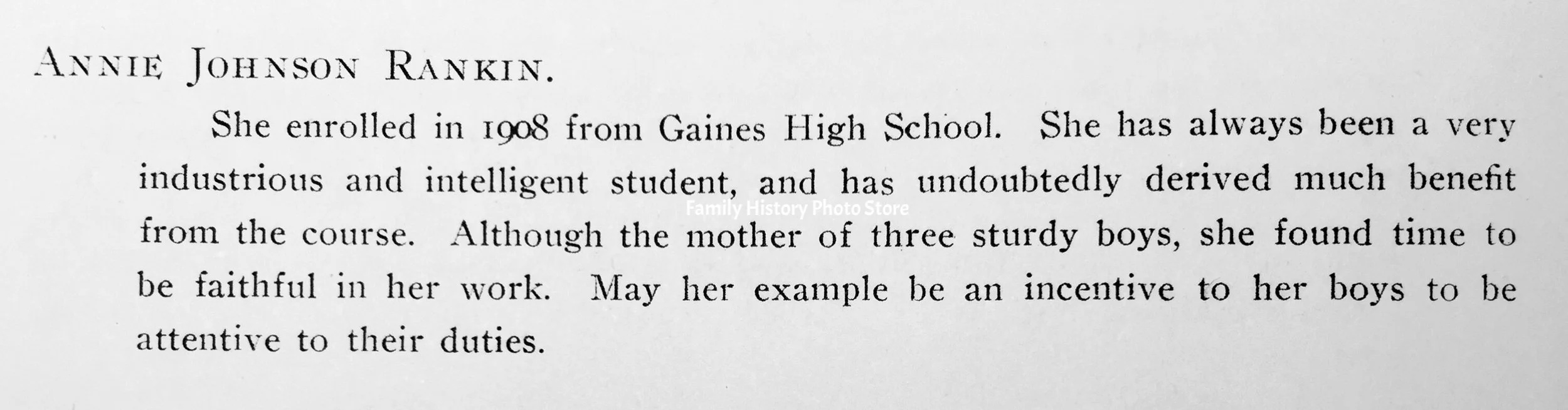 Annie (Johnson) Rankin