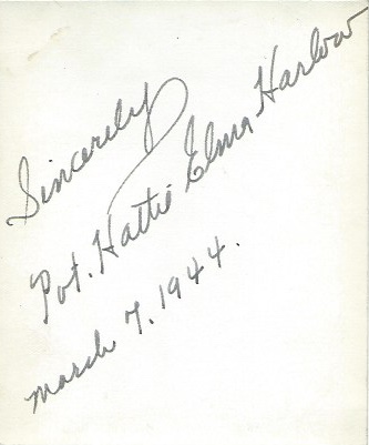 Hattie Elma (Williams) Harlow, S Sgt