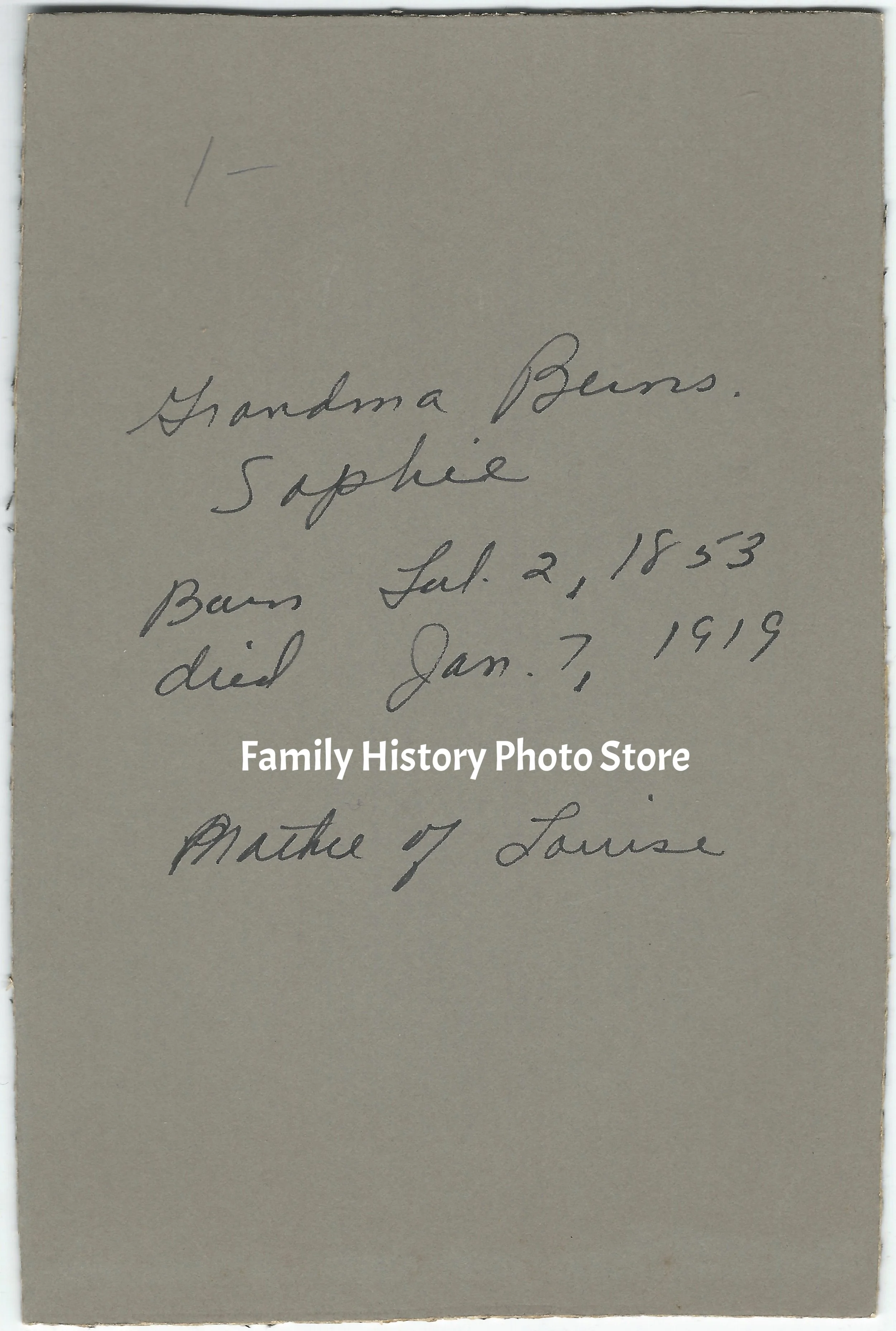 Sophia Berns (or Burns)