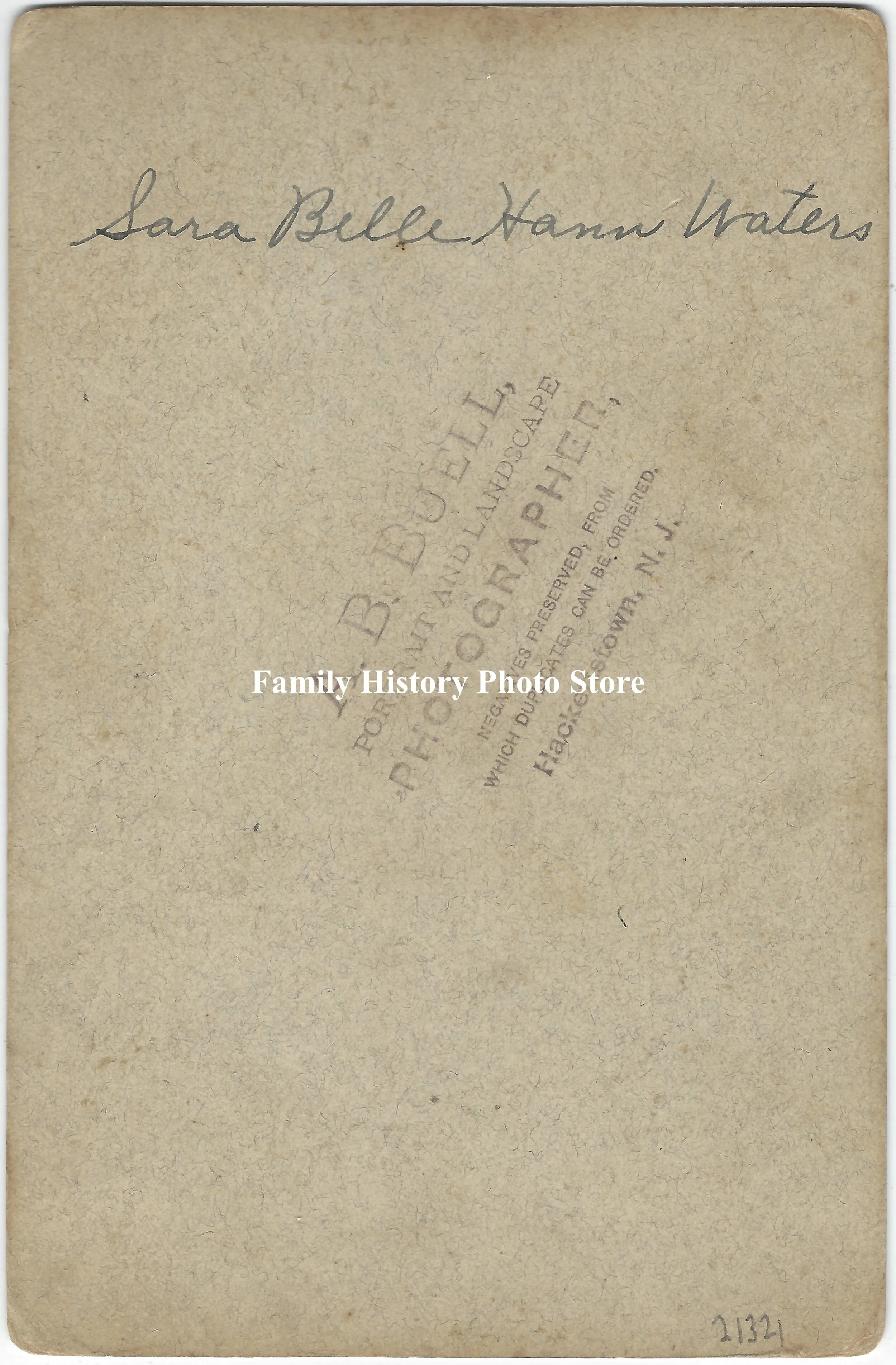 Sara Belle (Hann or Hahn) Waters