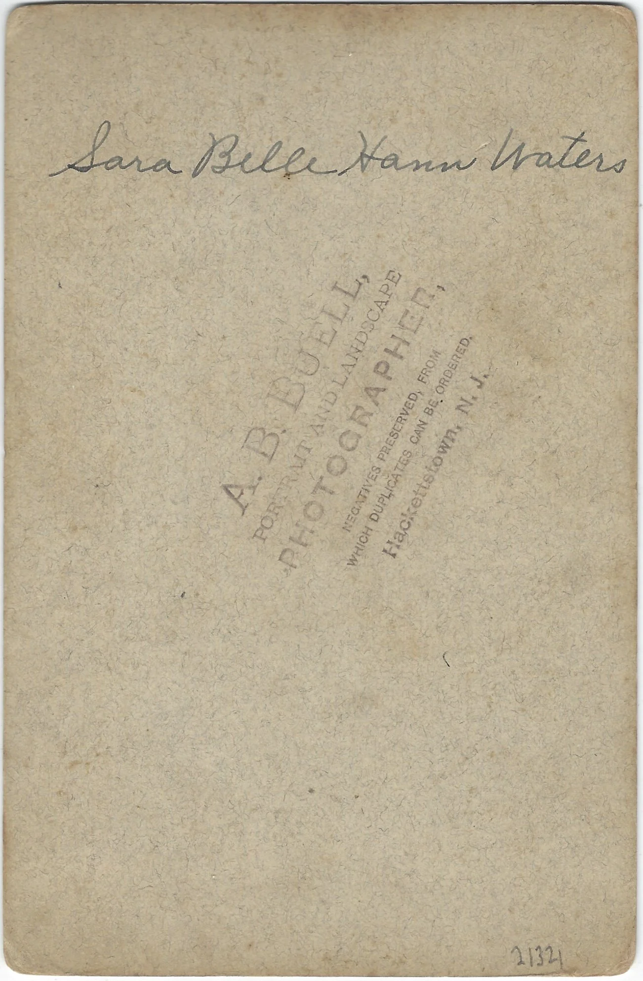 Sara Belle (Hann or Hahn) Waters