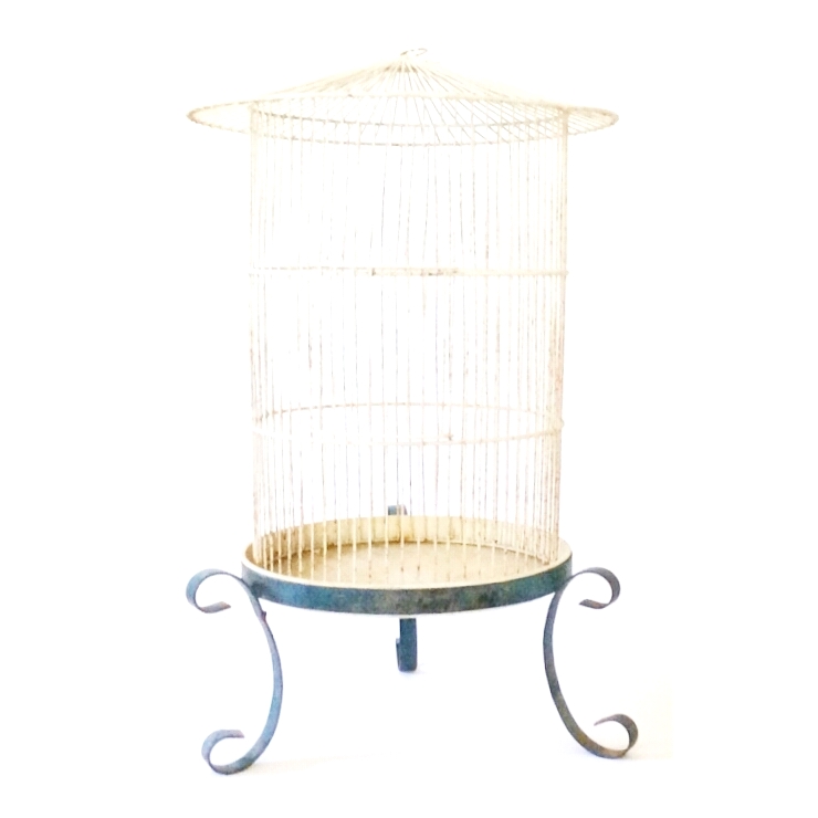 LARGE CREAM BIRD CAGE