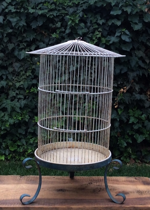 RUSTED CREAM & TEAL MEDIUM BIRDCAGE